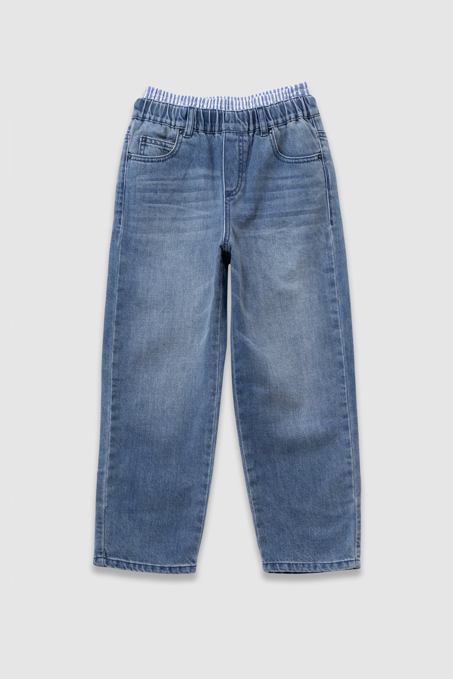 TROMPE-L'OEIL BLUE BAGGY JEANS 1