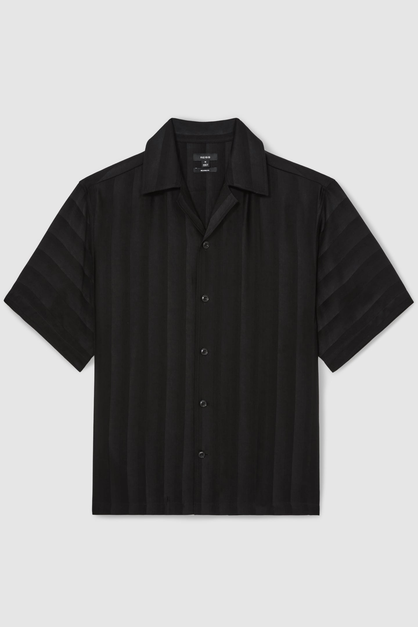 SS STRIPE JACQUARD CUBAN SHIRT BLACK 5
