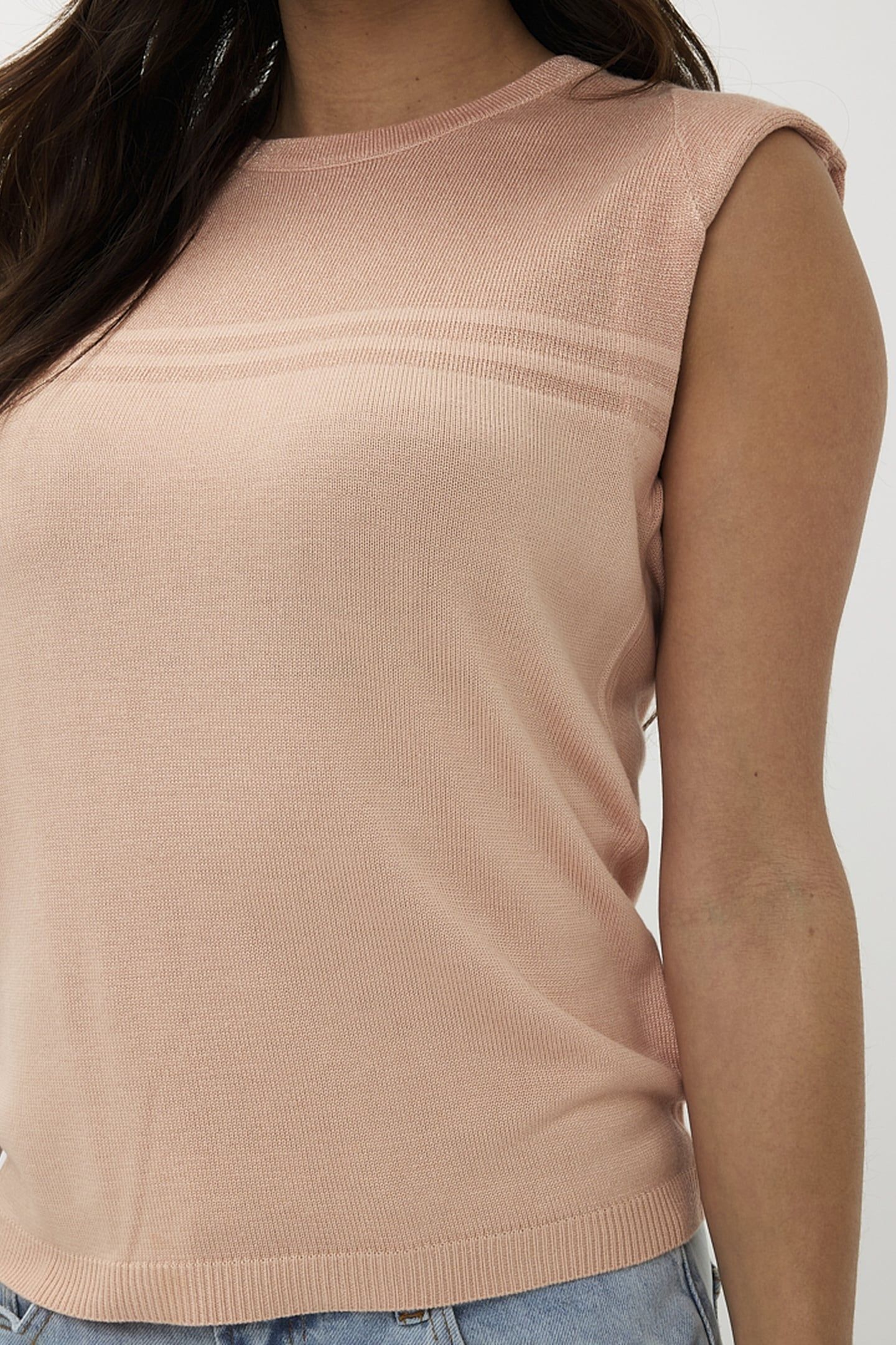 SWEATER SLV/LSS STRIPES LUREX LIGHT APRICOT 8