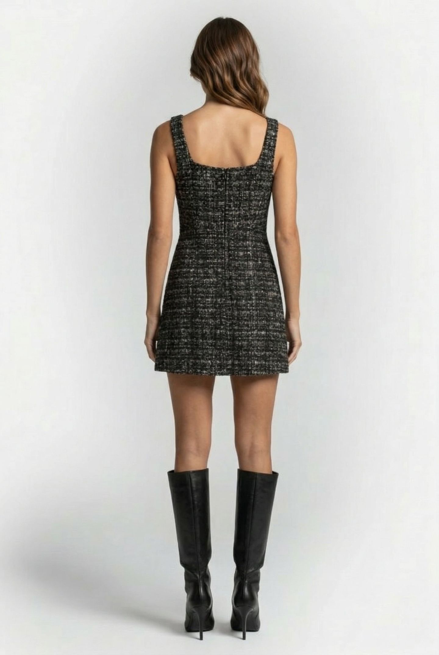 ROSALI TWEED DRESS BLACK 2