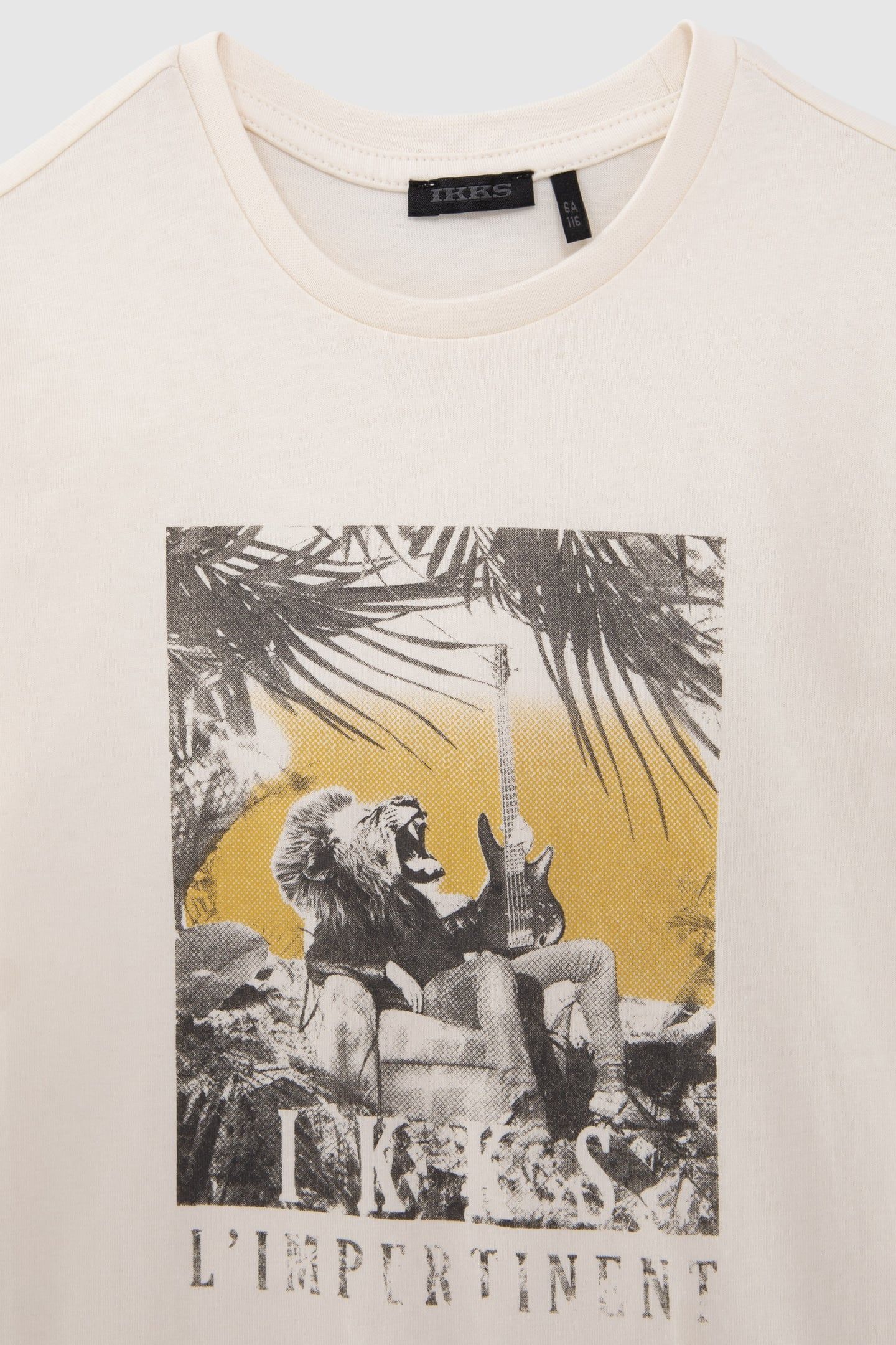 BOYS' ECRU ORGANIC COTTON T-SHIRT WITH LION-GUITAR PLAYER 3