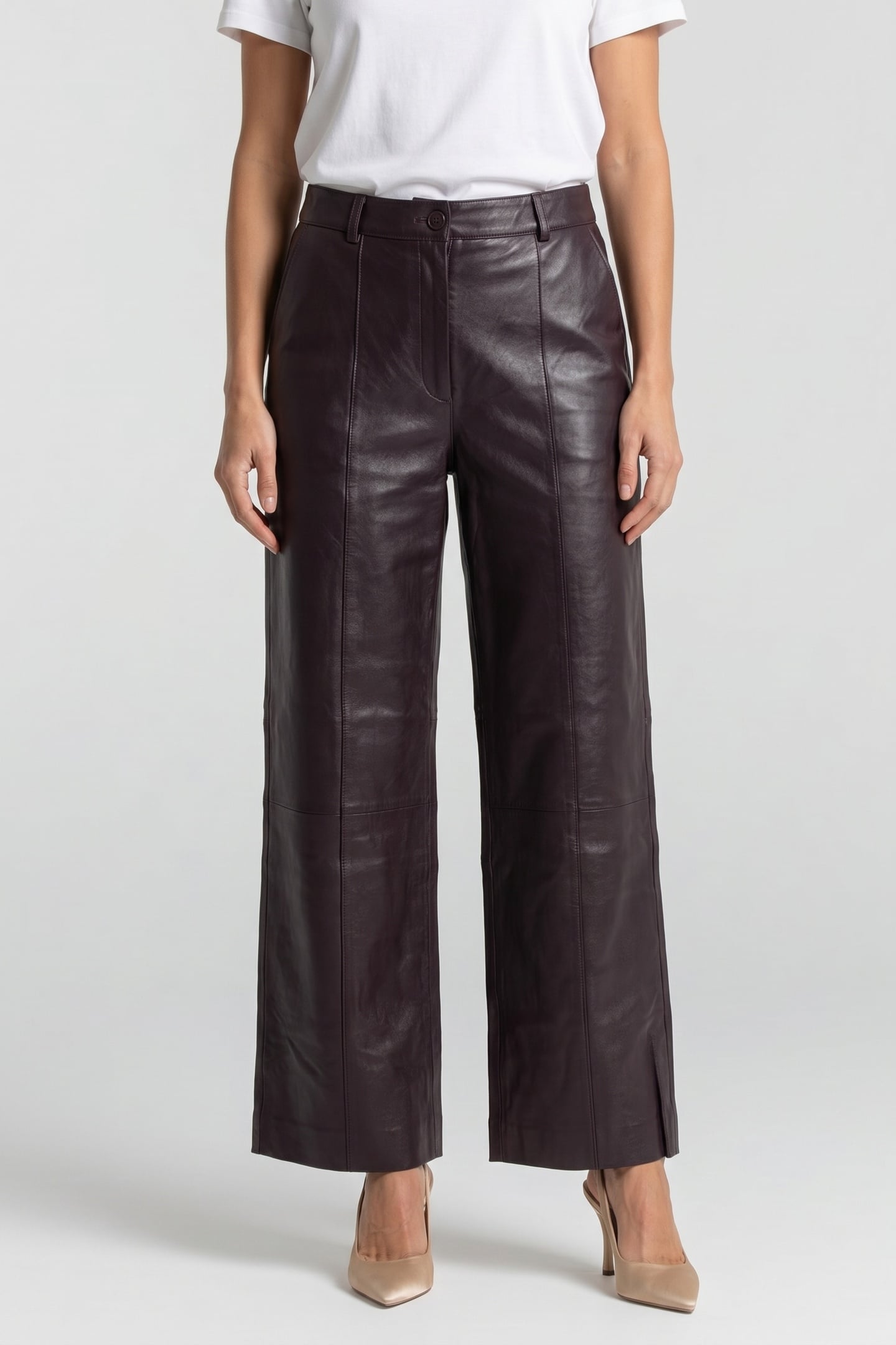 COOPER LEATHER TROUSERS PURPLE 1