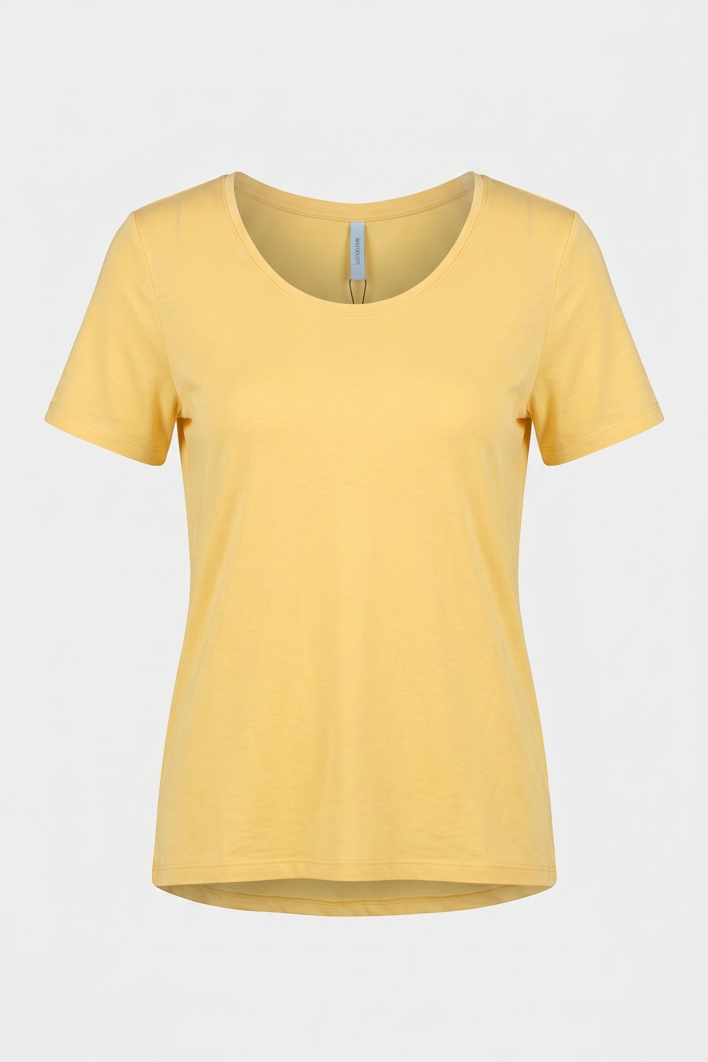 U-NECK TOP FINE VISCOSE YELLOW 3