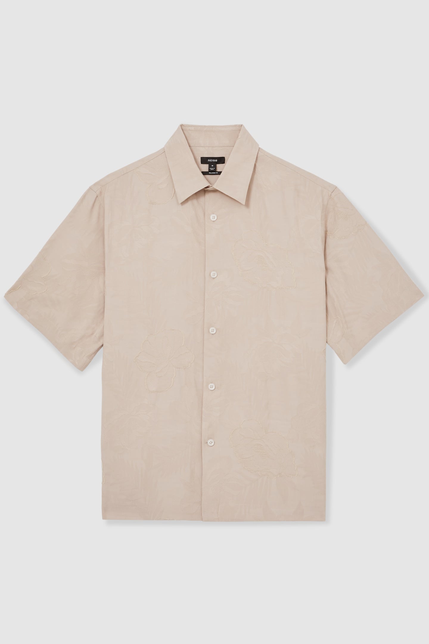 SS FLORAL JACQUARD SHIRT OATMEAL 4