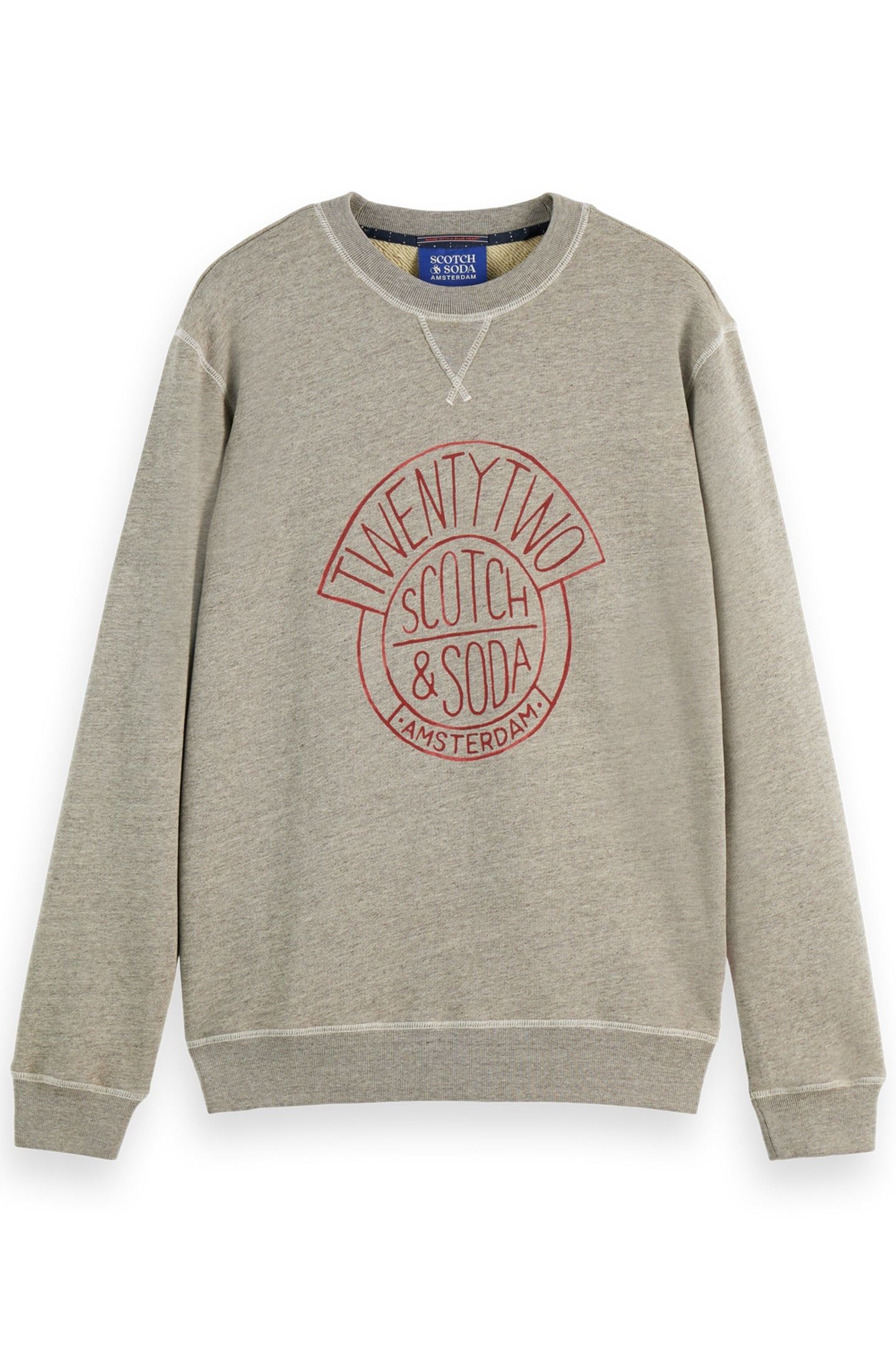 DENIM WASHED ARTWORK SWEATSHIRT GREY MELANGE 4