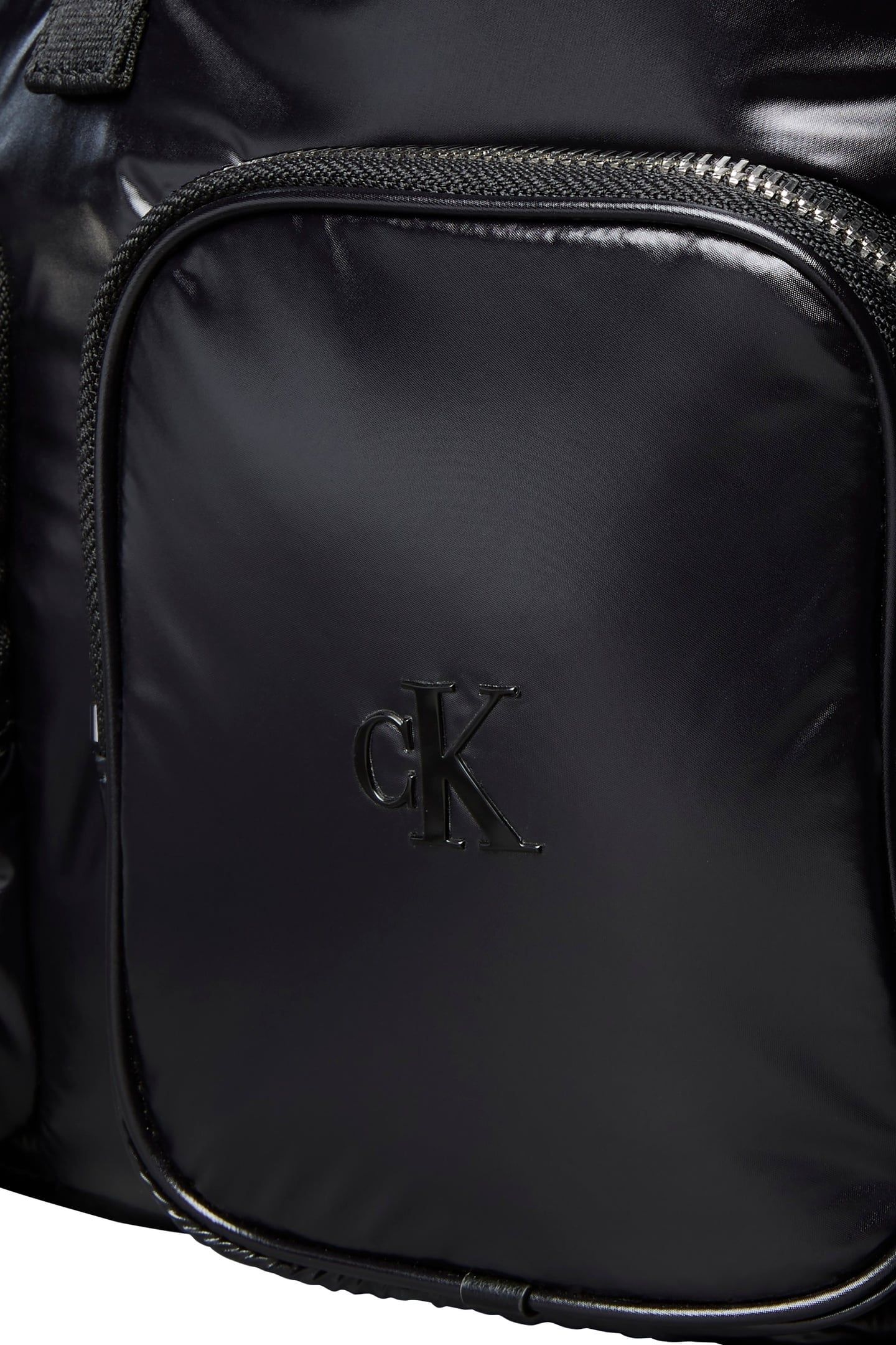 POCKET NYLON FLAP BACKPACK BLACK 5