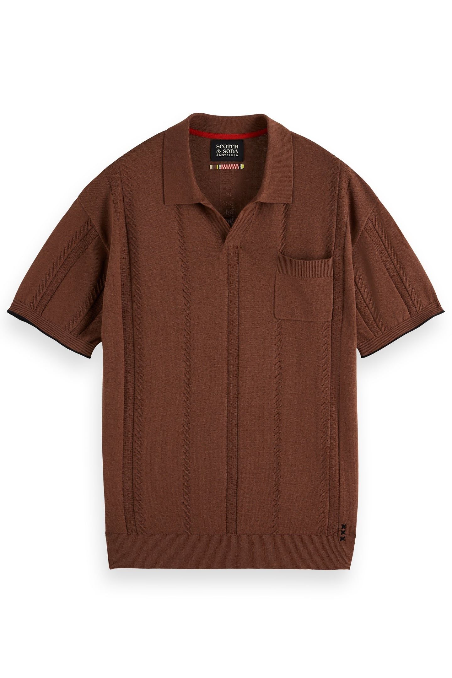 RELAXED FIT KNITTED POLO COLD BREW 4