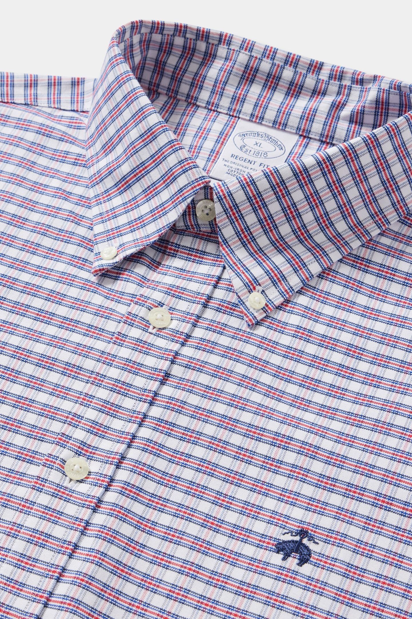 CASUAL NON-IRON STRETCH OXFORD LONG SLEEVE OPEN CHECKED REGE 6
