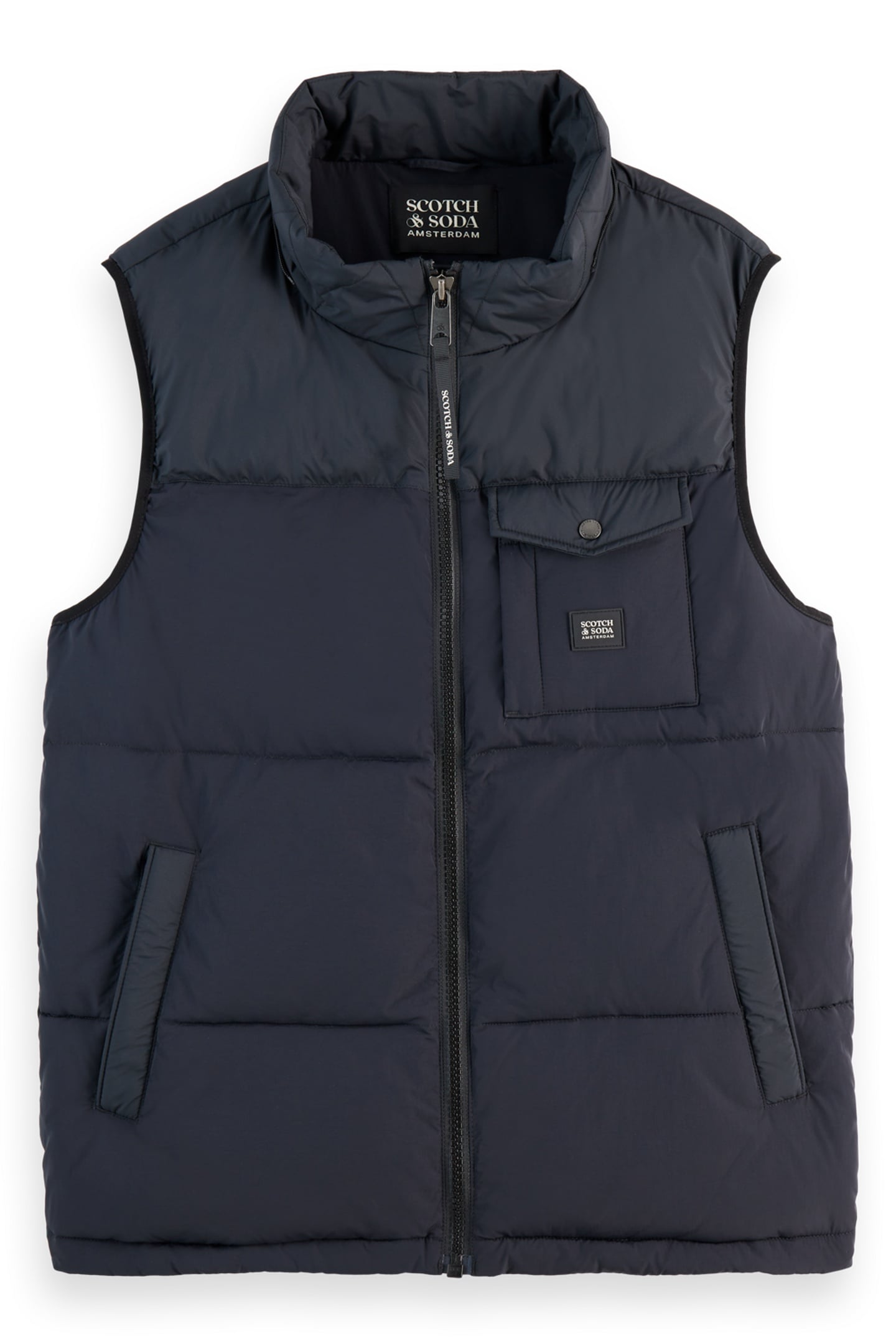 QUILTED HOODED VEST BLACK 1