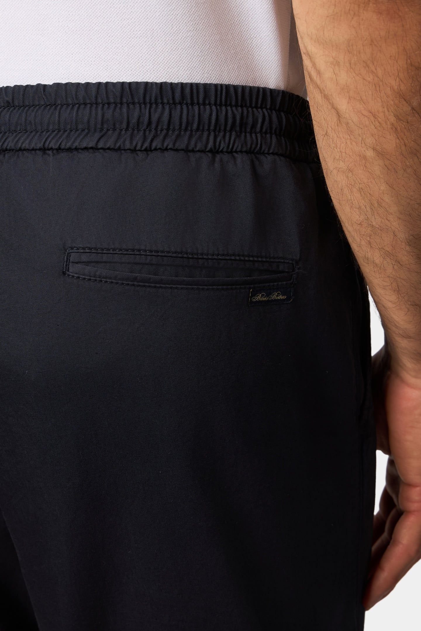 SLUB COTTON STRAIGHT-LEG PLEATED PANT NAVY 5