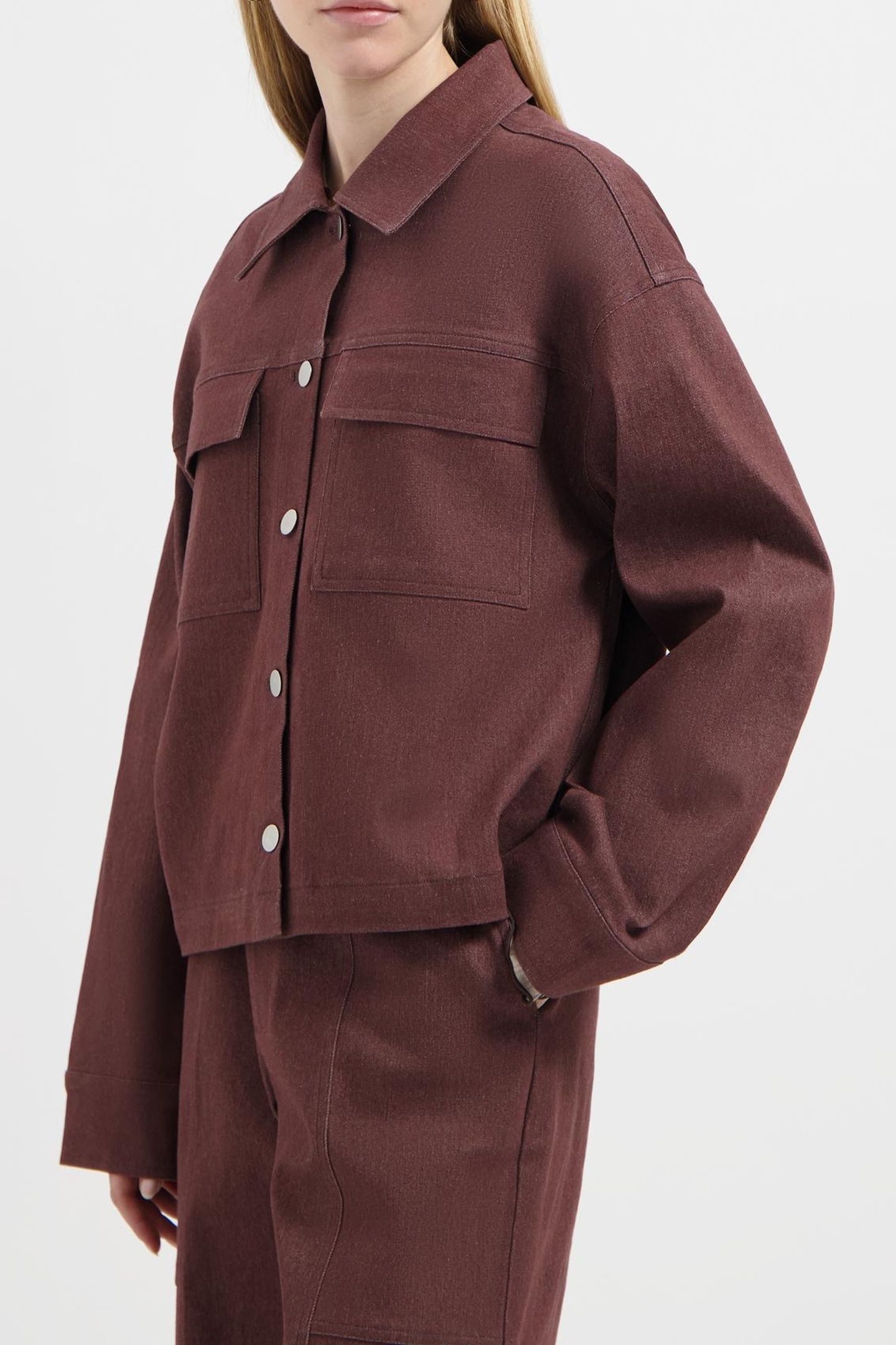 NOUS SOMMES LABELS – DANA DENIM JACKET BURGUNDY 3