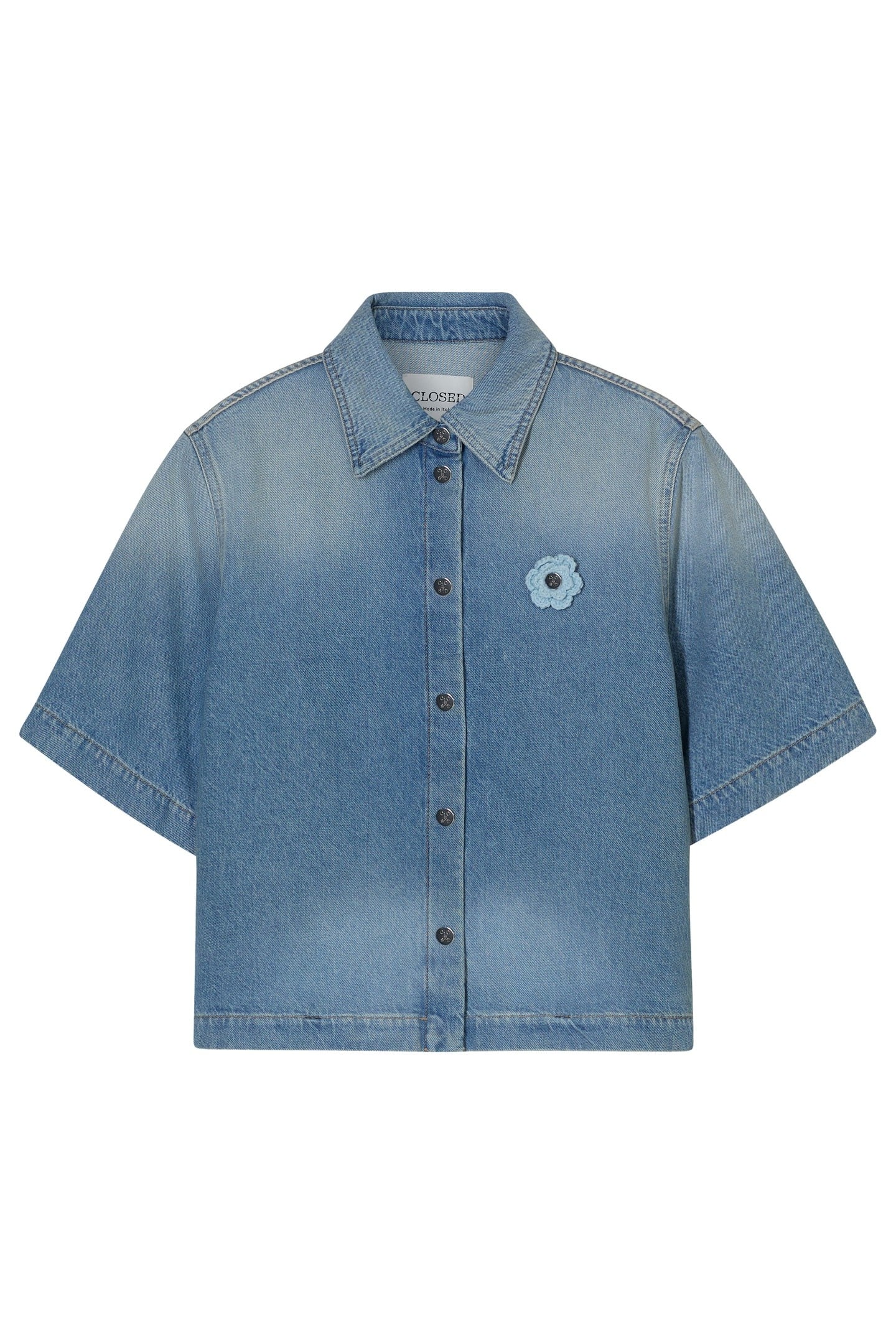 SHORT SLEEVE DENIM SHIRT LIGHT BLUE 5