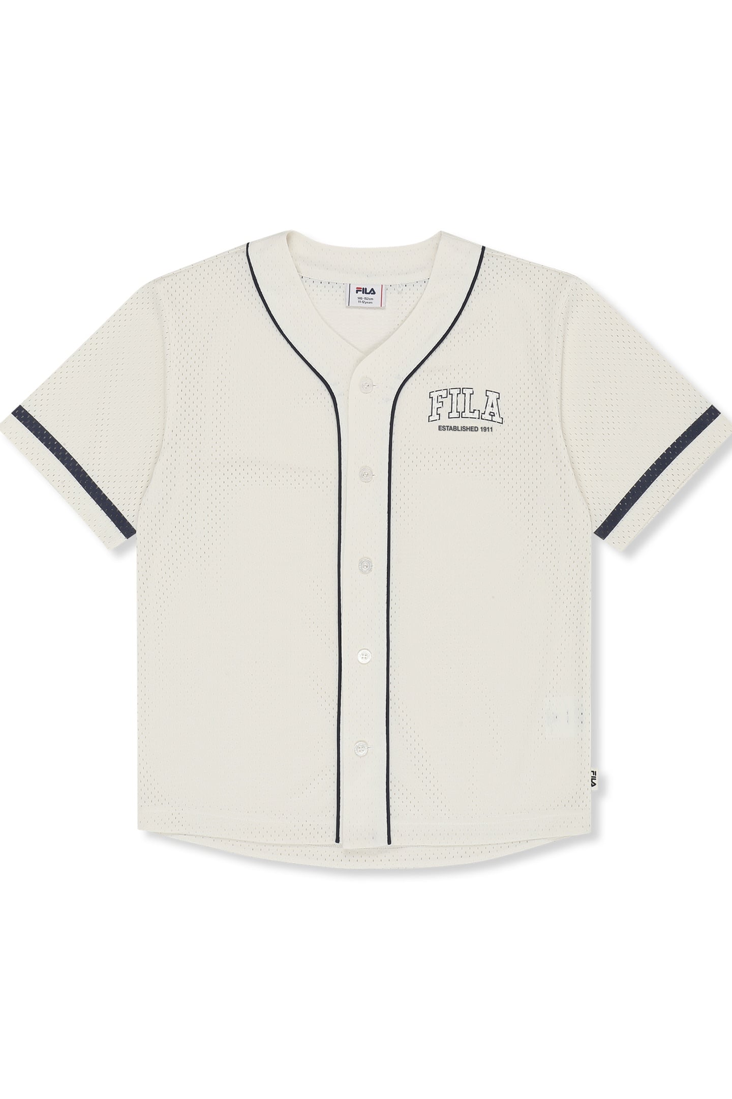 VILLANOVA LOOSE MESH BASEBALL SHIRT EGRET 1