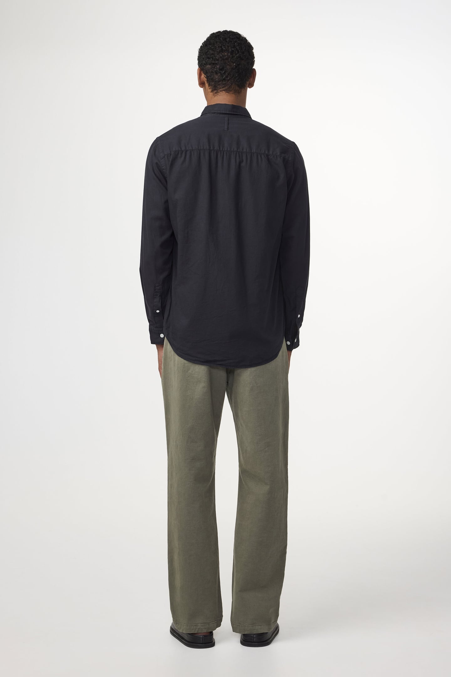 ARNE BD LONG SLEEVE BUTTON DOWN SHIRT, NORMAL FIT, BLACK 2