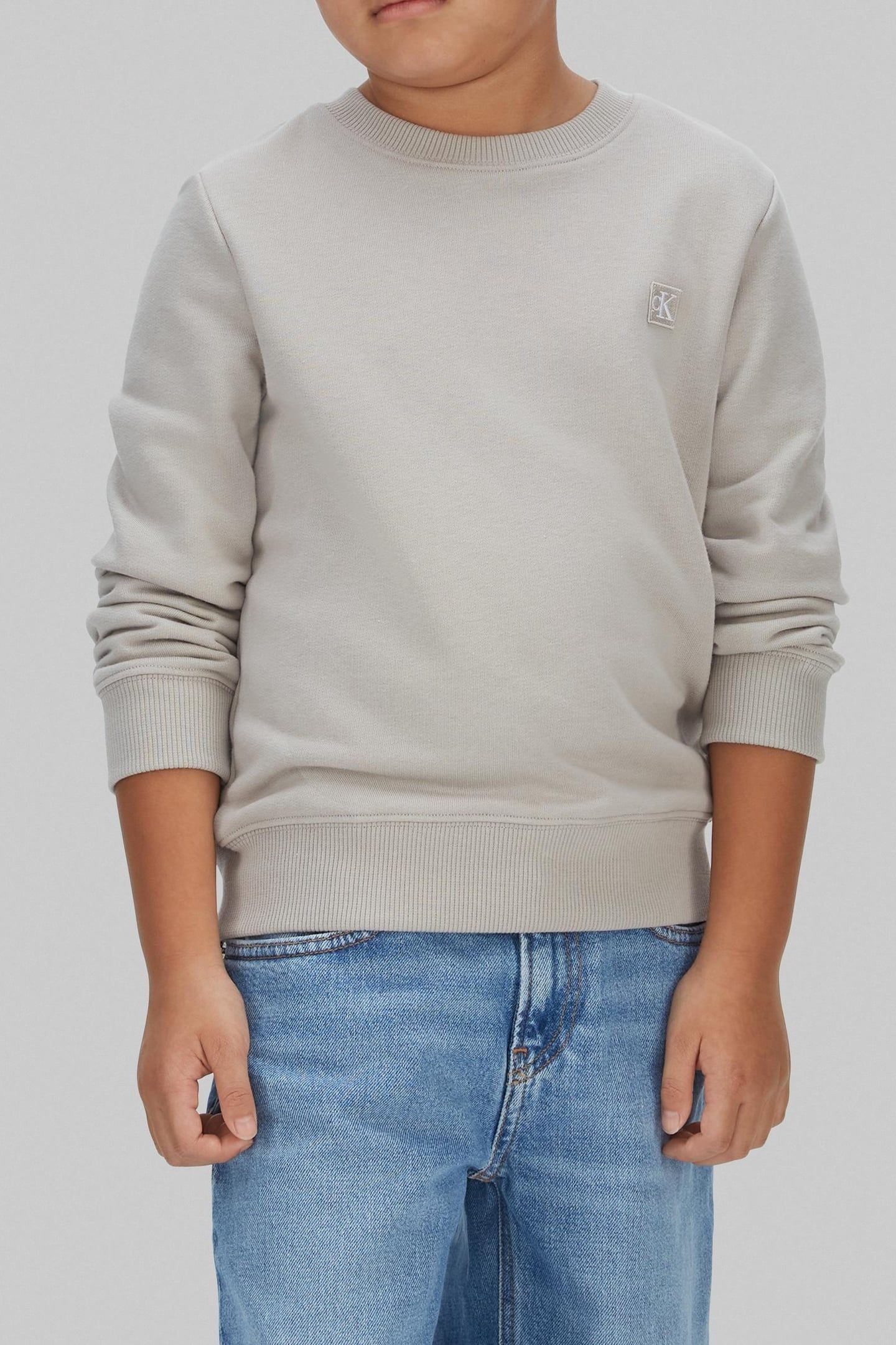 UNISEX MONO MINI BADGE REGULAR SWEATER ANCIENT MARBLE 1