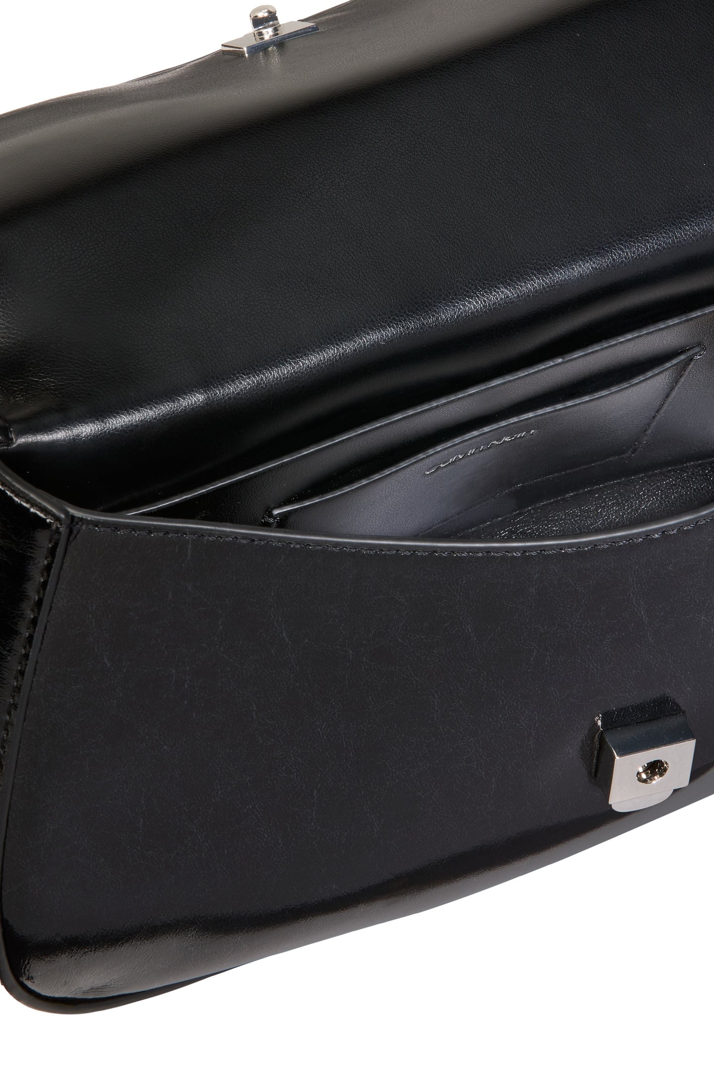 METALLIC TOP HANDLE CROSSOVER BAG BLACK 3