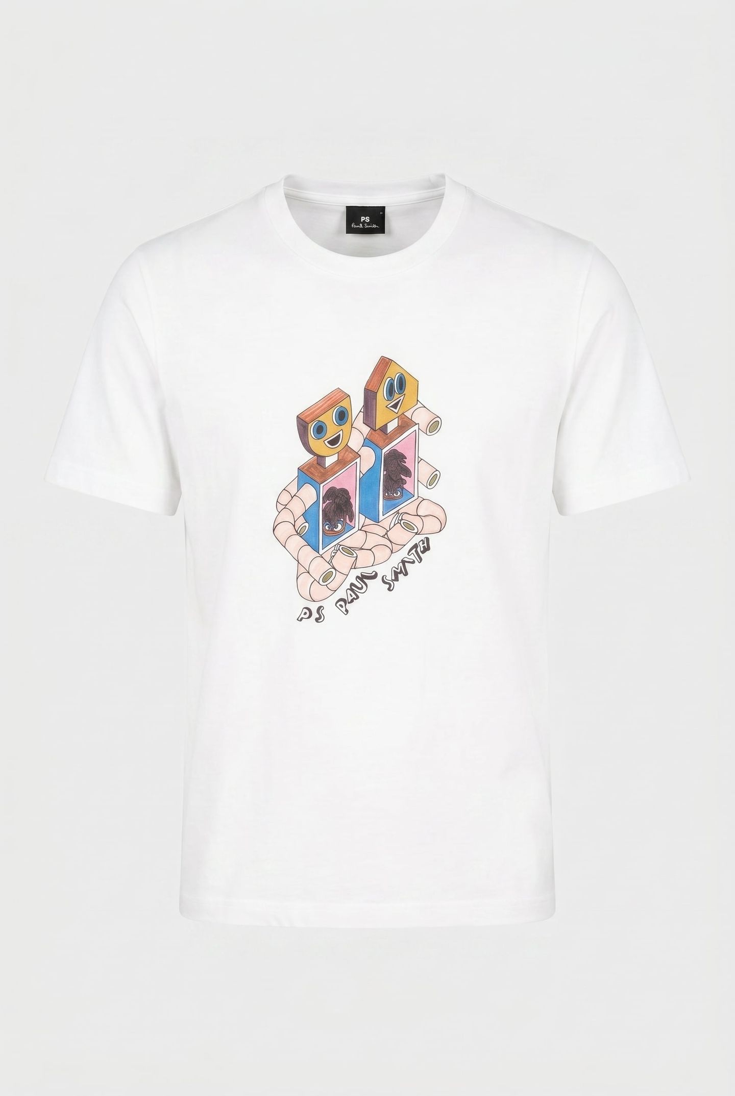 MENS REG FIT T SHIRT ROBOTS WHITE 5