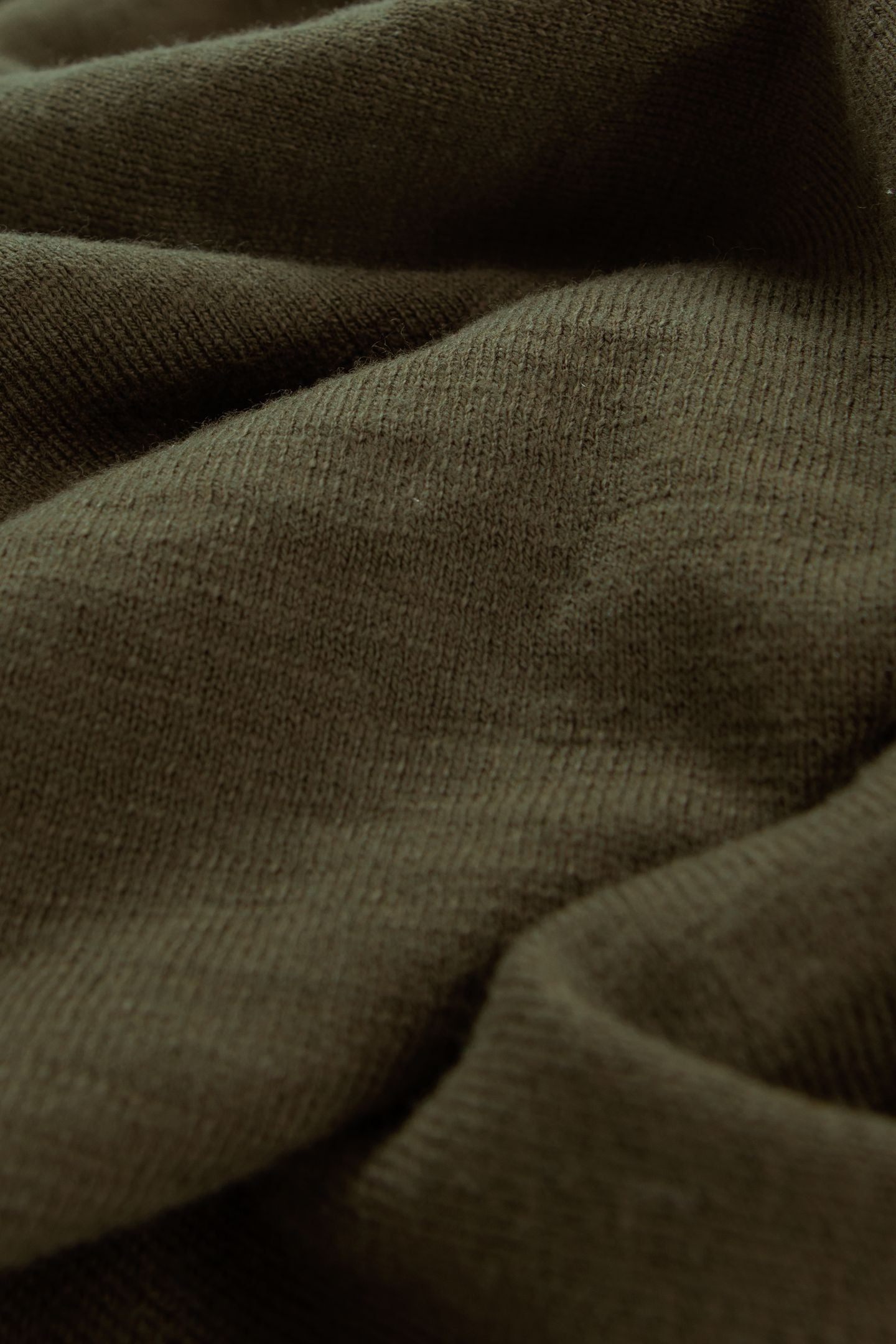 KHAKI SLUB KNIT SWEATER WITH ROLLED EDGES 5