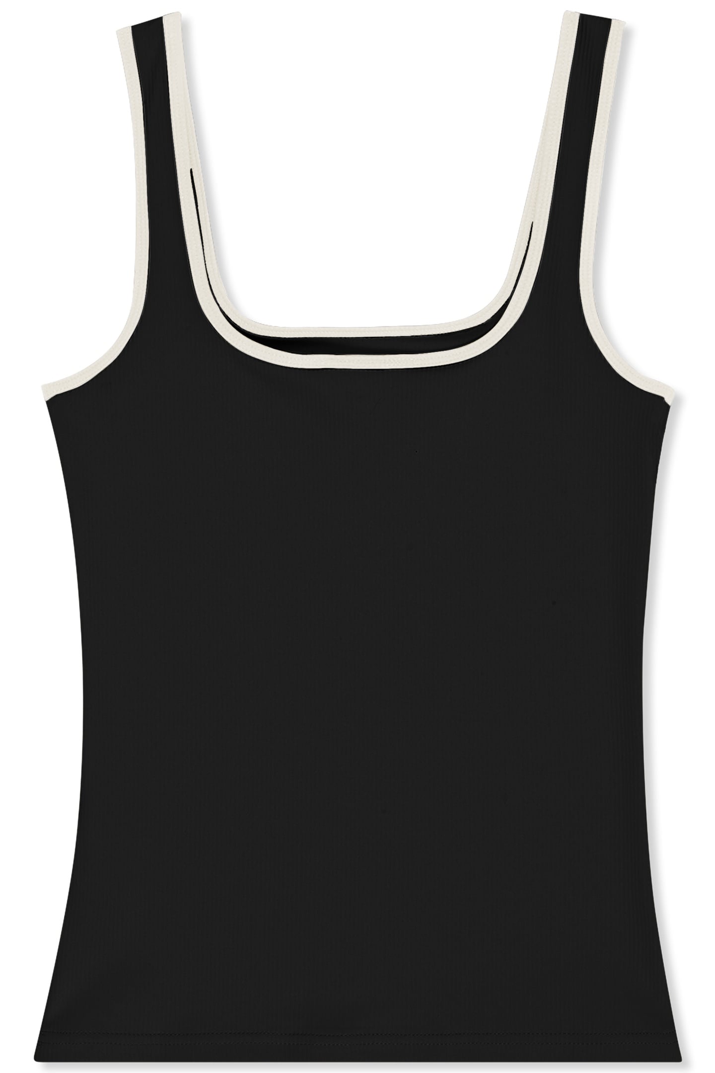 MAIANO SLIM LOGO RIB TANK TOP BLACK 4