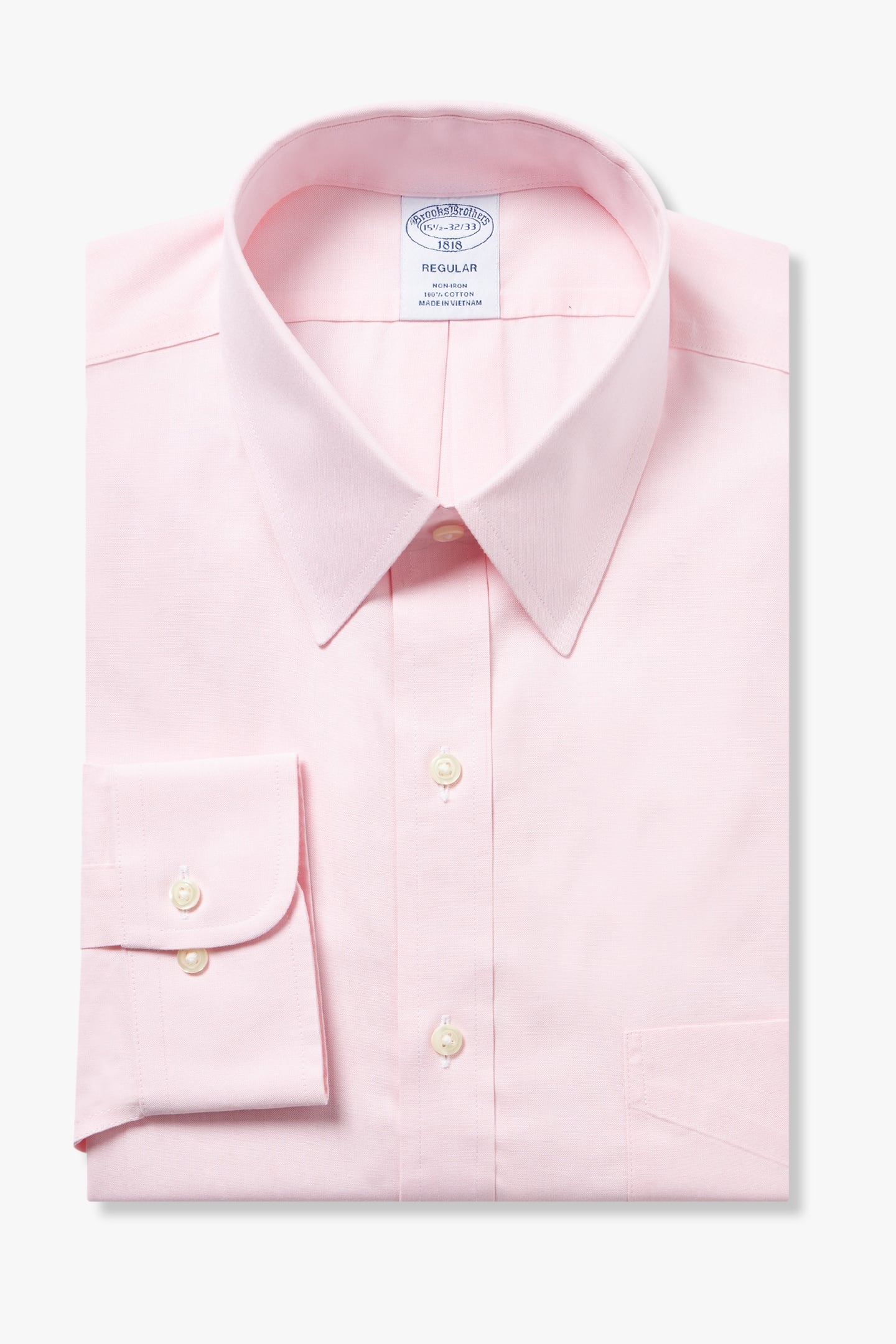NON-IRON REGULAR SOLID SHIRT MEDIUM PINK 2