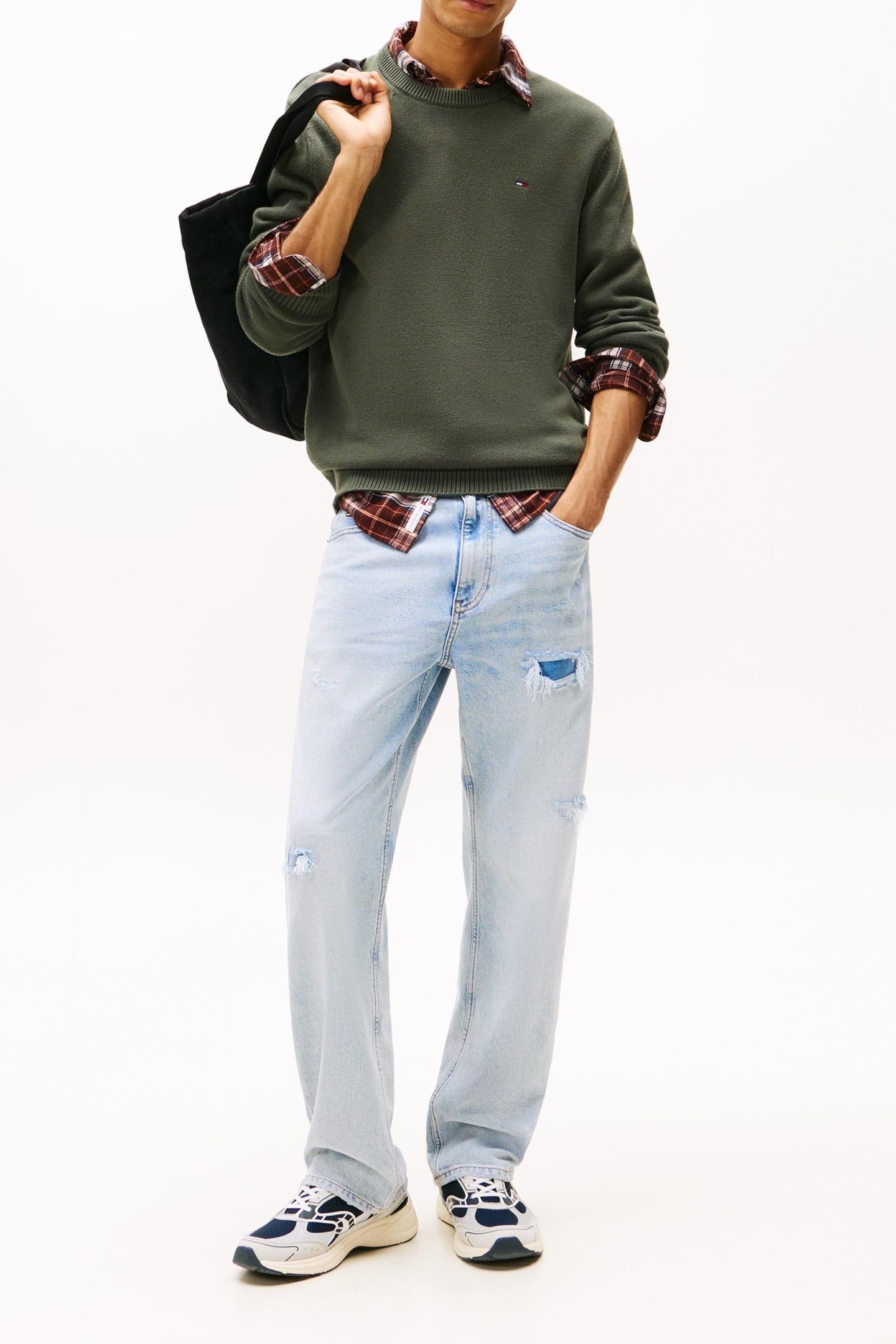 SLIM ESSENTIAL SWEATER PEWTER GREEN 3