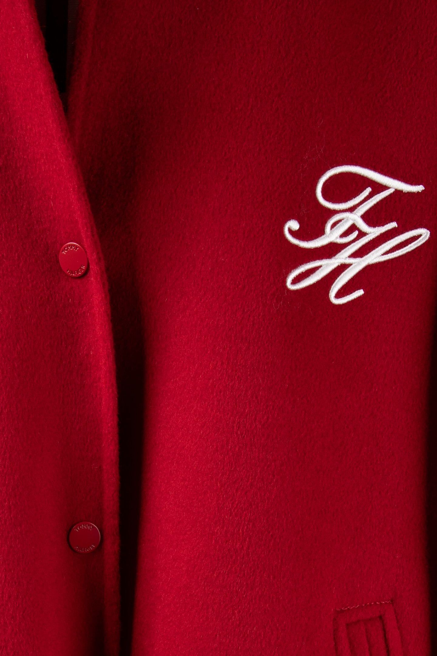 WOOL VARSITY BOMBER PRIMARY RED 4