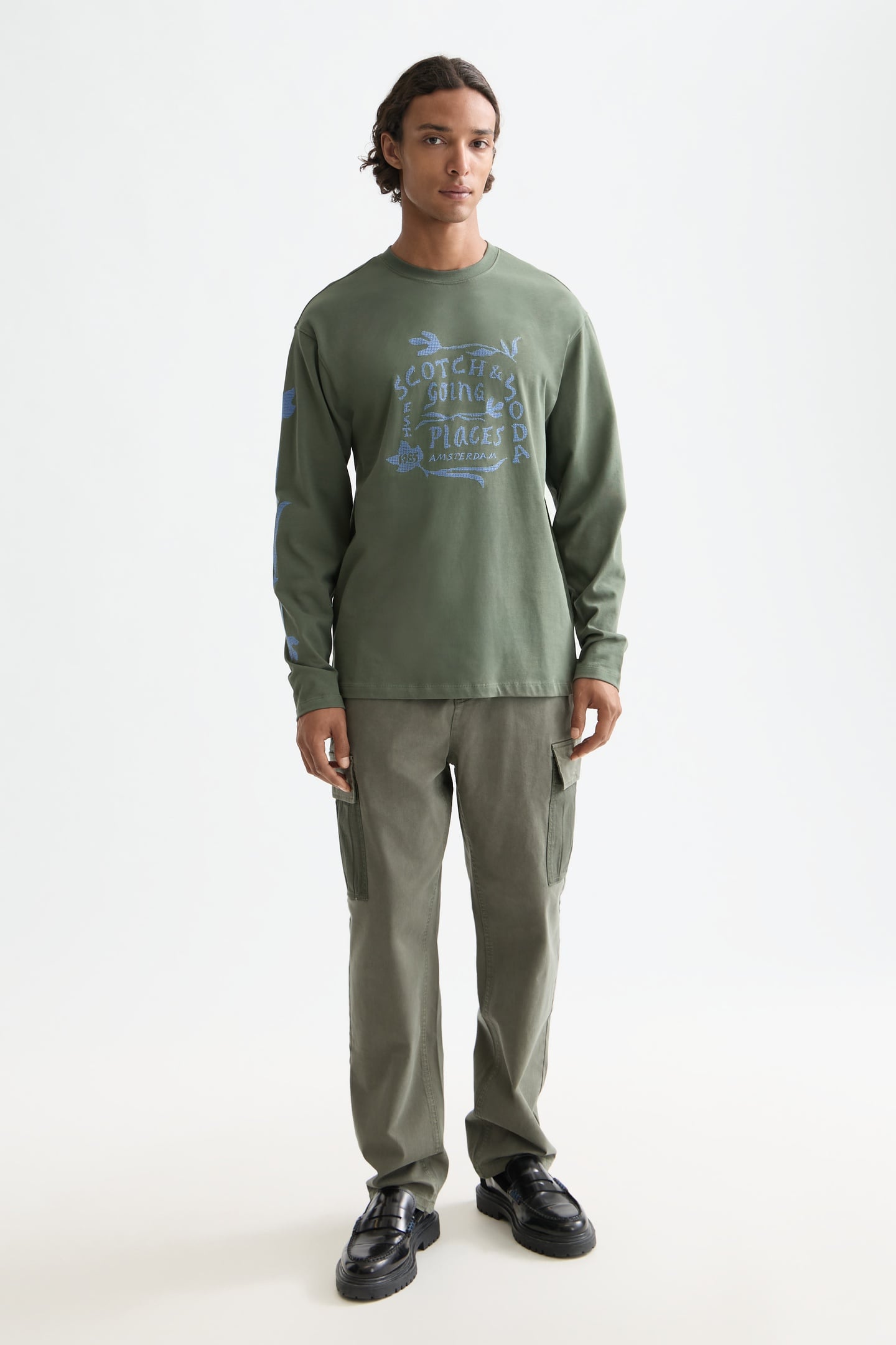 RELAXED FIT ARTWORK T-SHIRT LS THYME 3