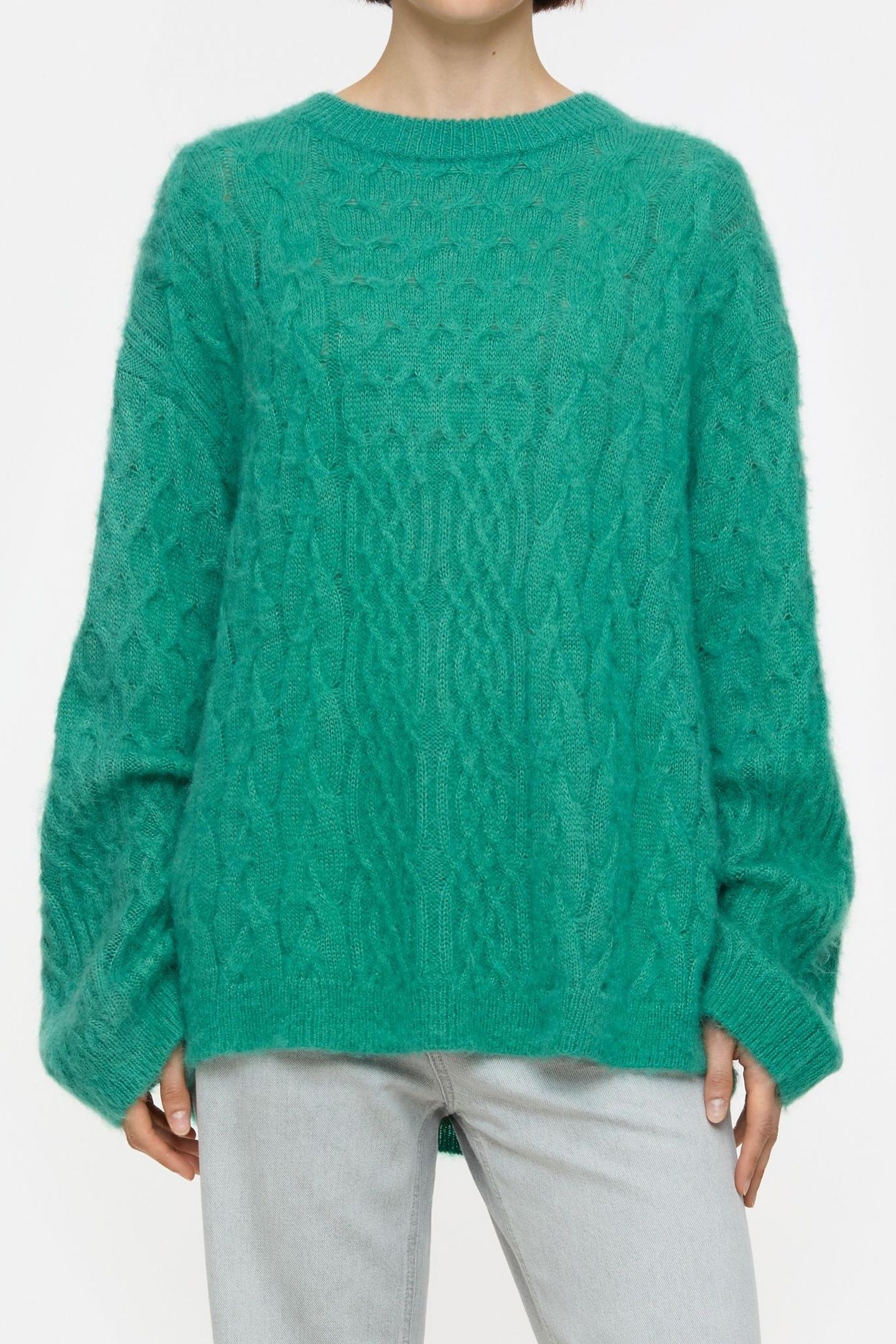 CABLE LONG SLEEVE MEADOW GREEN 1