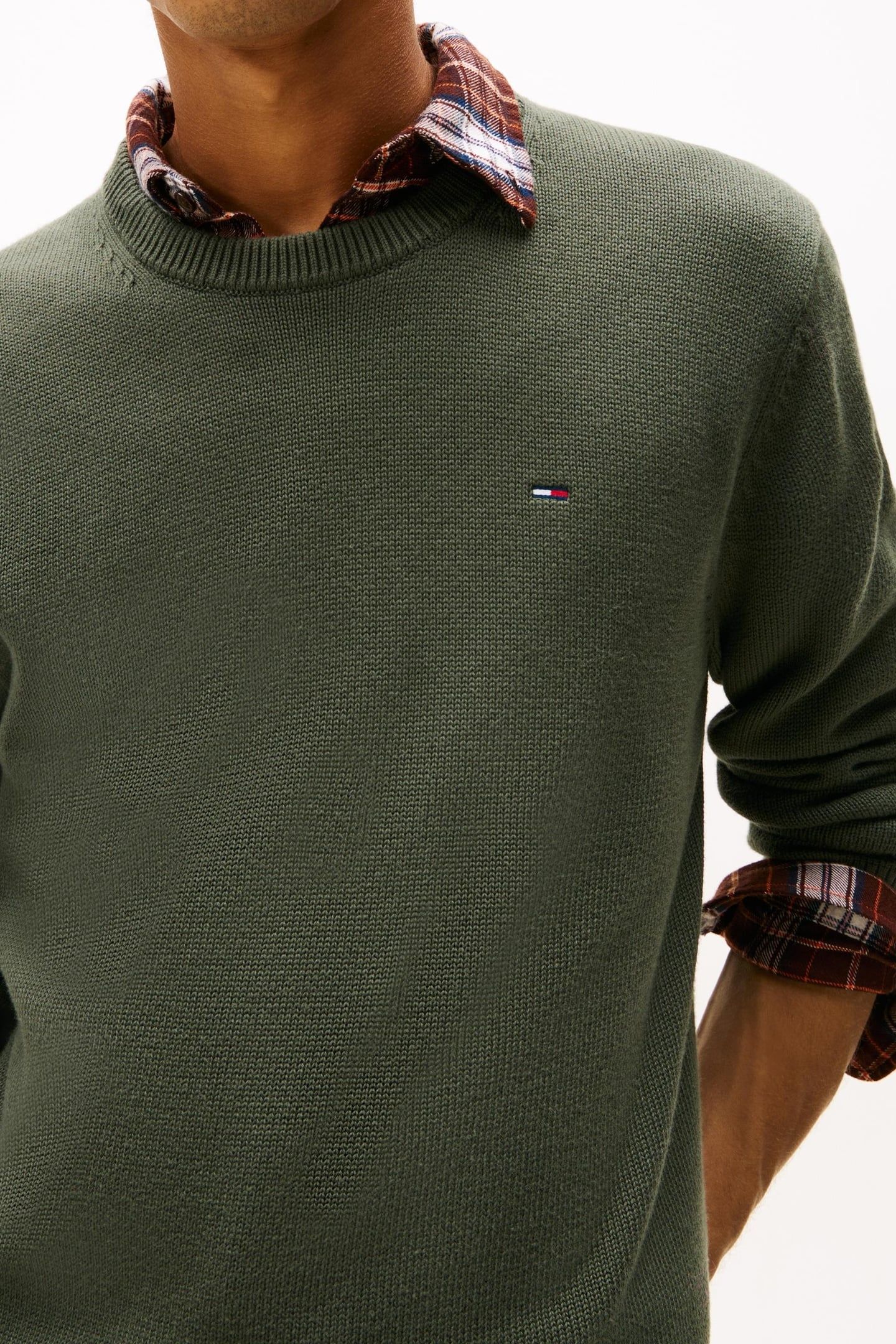 SLIM ESSENTIAL SWEATER PEWTER GREEN 5