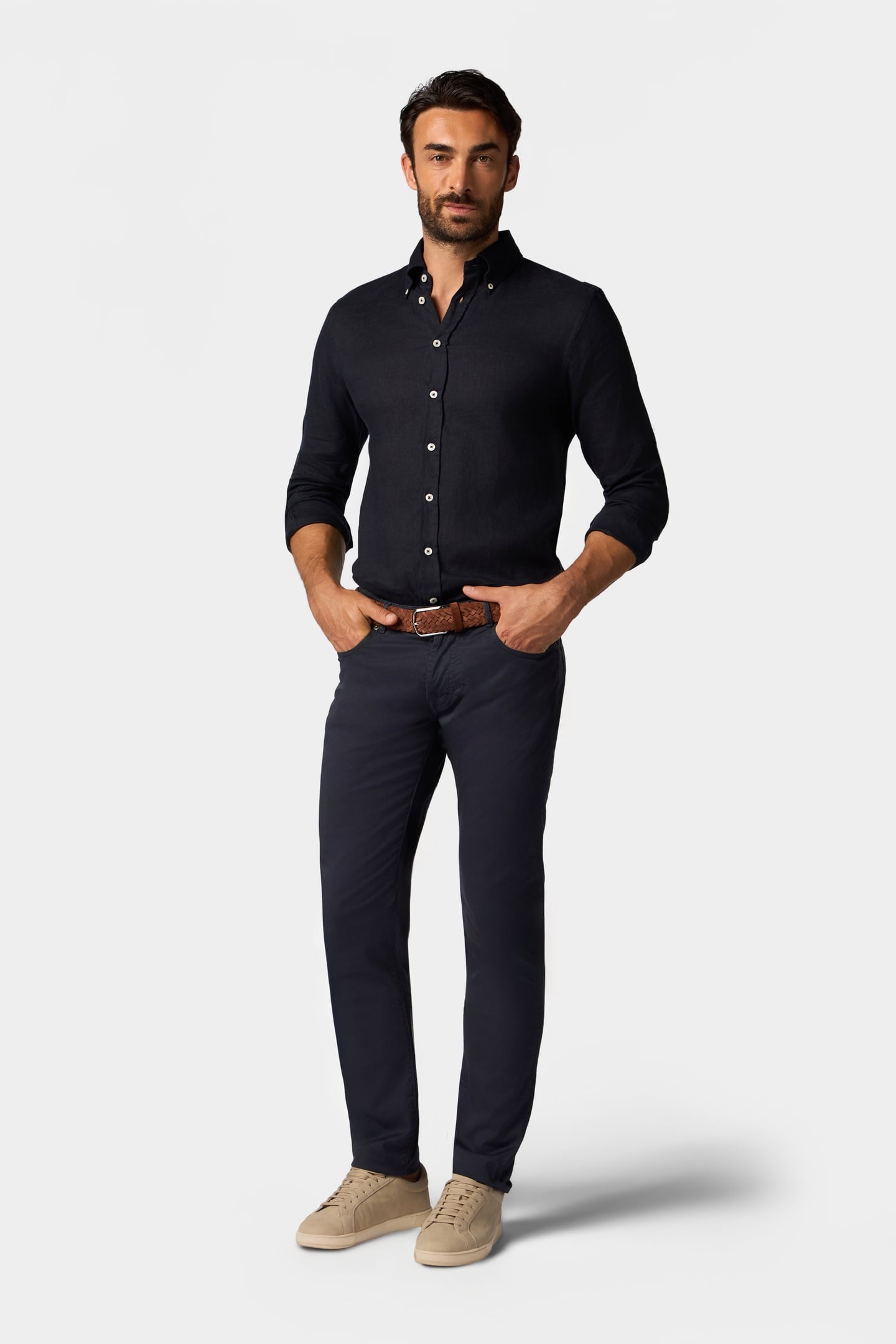 STRETCH COTTON 5-POCKET PANT NAVY 2