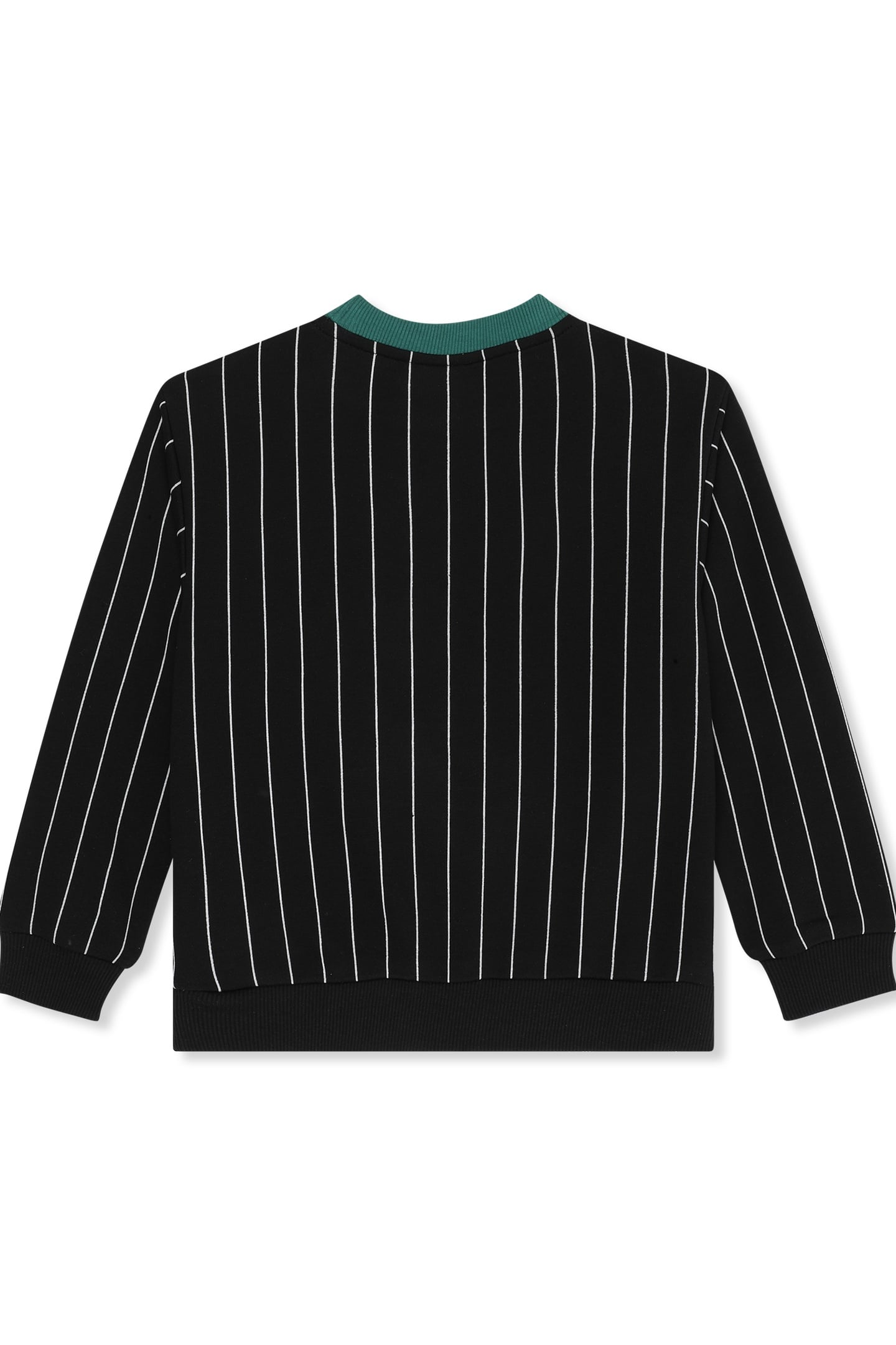 LUBACO REGULAR PINSTRIPED CREWNECK SWEATSHIRT BLACK / EGRET 2