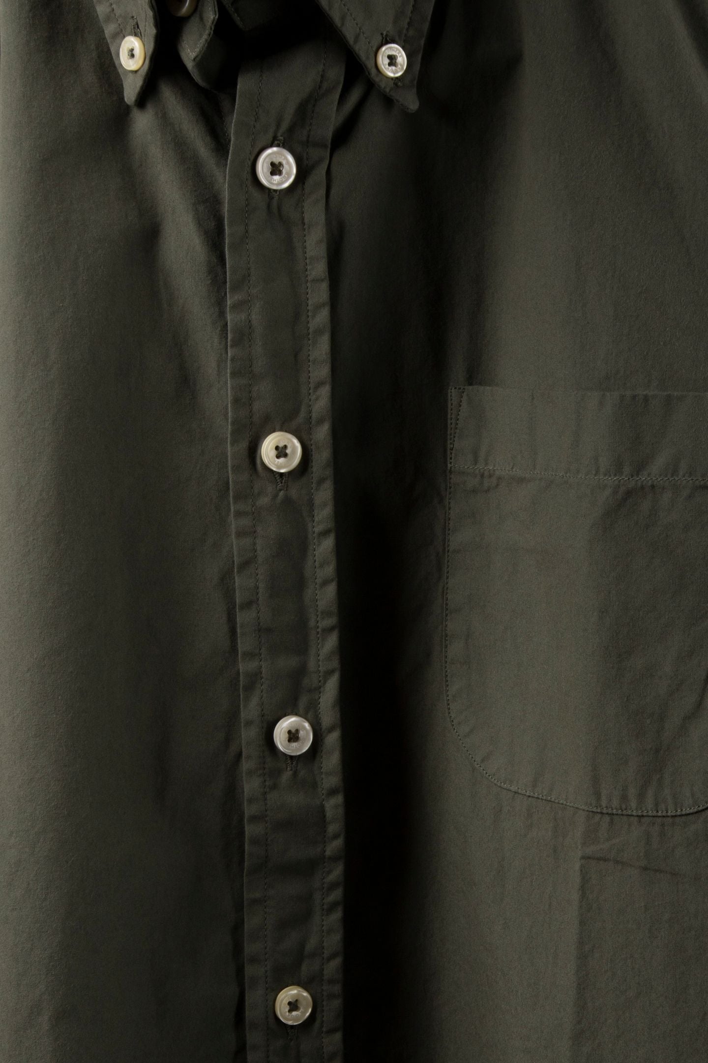 BUTTON-DOWN SHIRT W/POCKET COTTON MILITARY GREEN 6