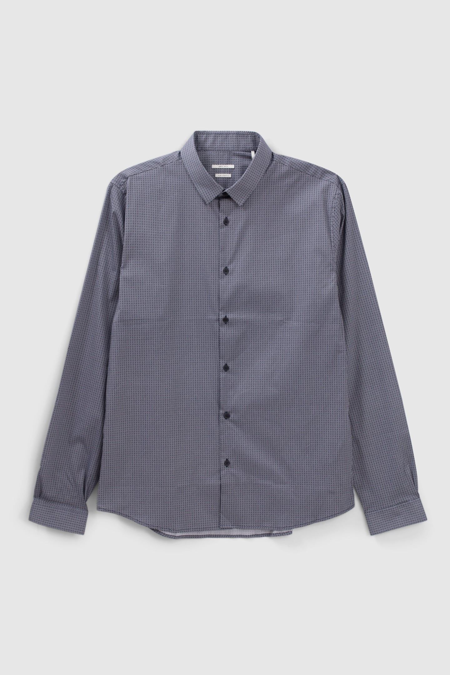 NAVY MINIMALIST PRINT EASY CARE SLIM SHIRT 5