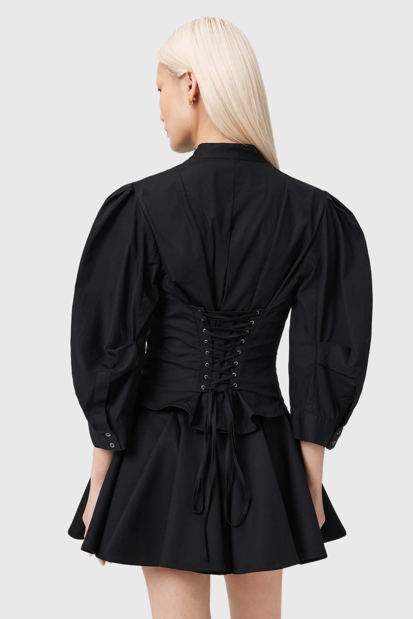 MAUD LACE UP SHIRT BLACK 4