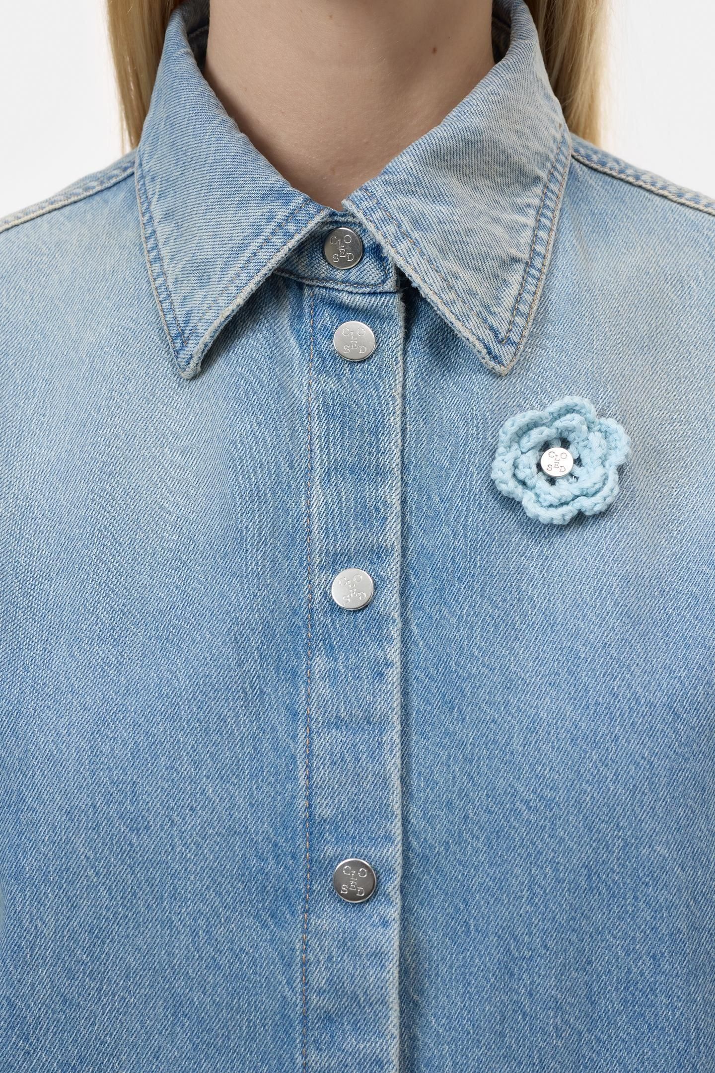 SHORT SLEEVE DENIM SHIRT LIGHT BLUE 9