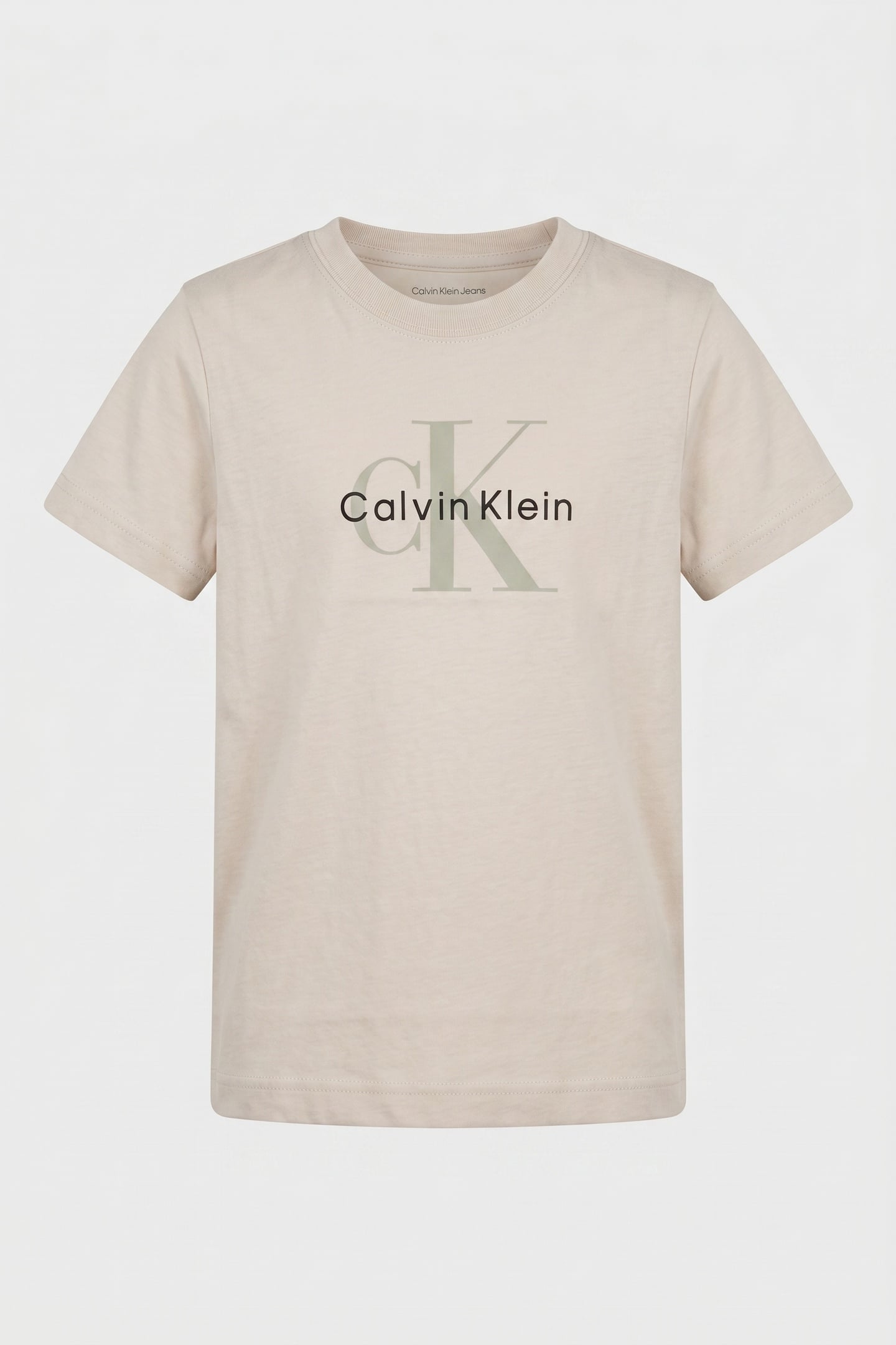 UNISEX CK MONOGRAM SS T-SHIRT WHITECAP GRAY 2