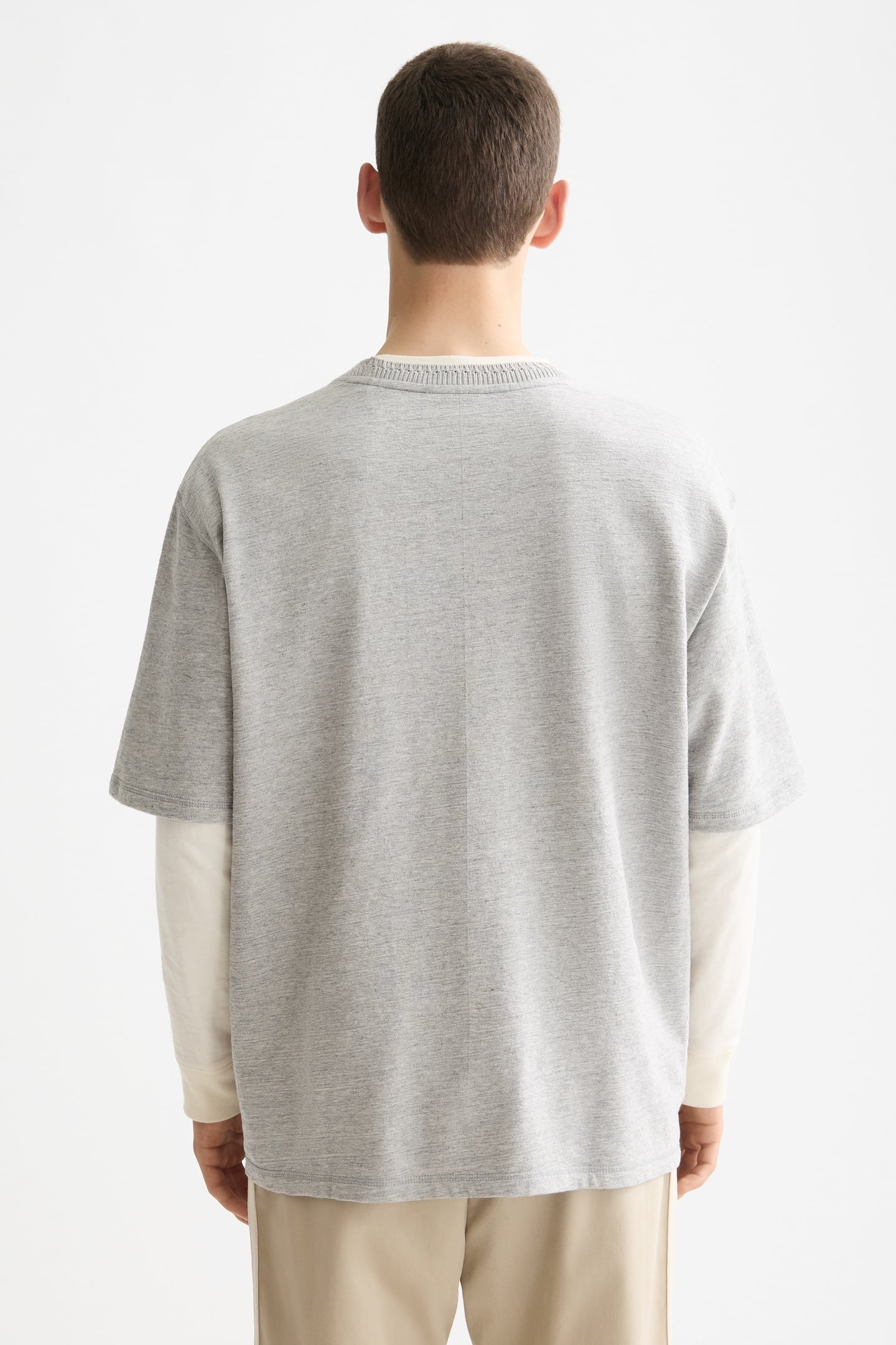 LOOSE FIT LABEL T-SHIRT GREY MELANGE 2