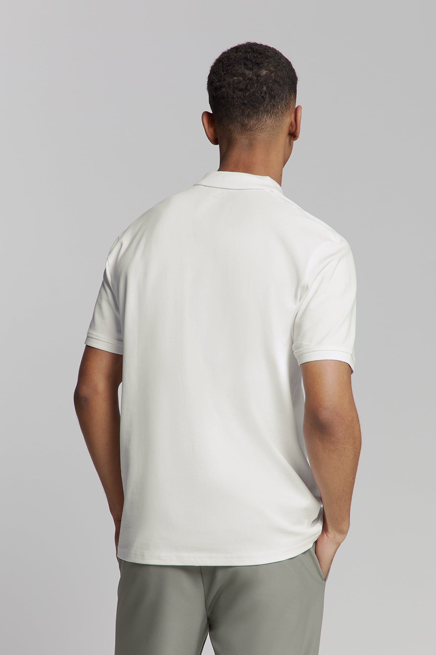 POLO PIQUE SOLID STRETCH WHITE 3