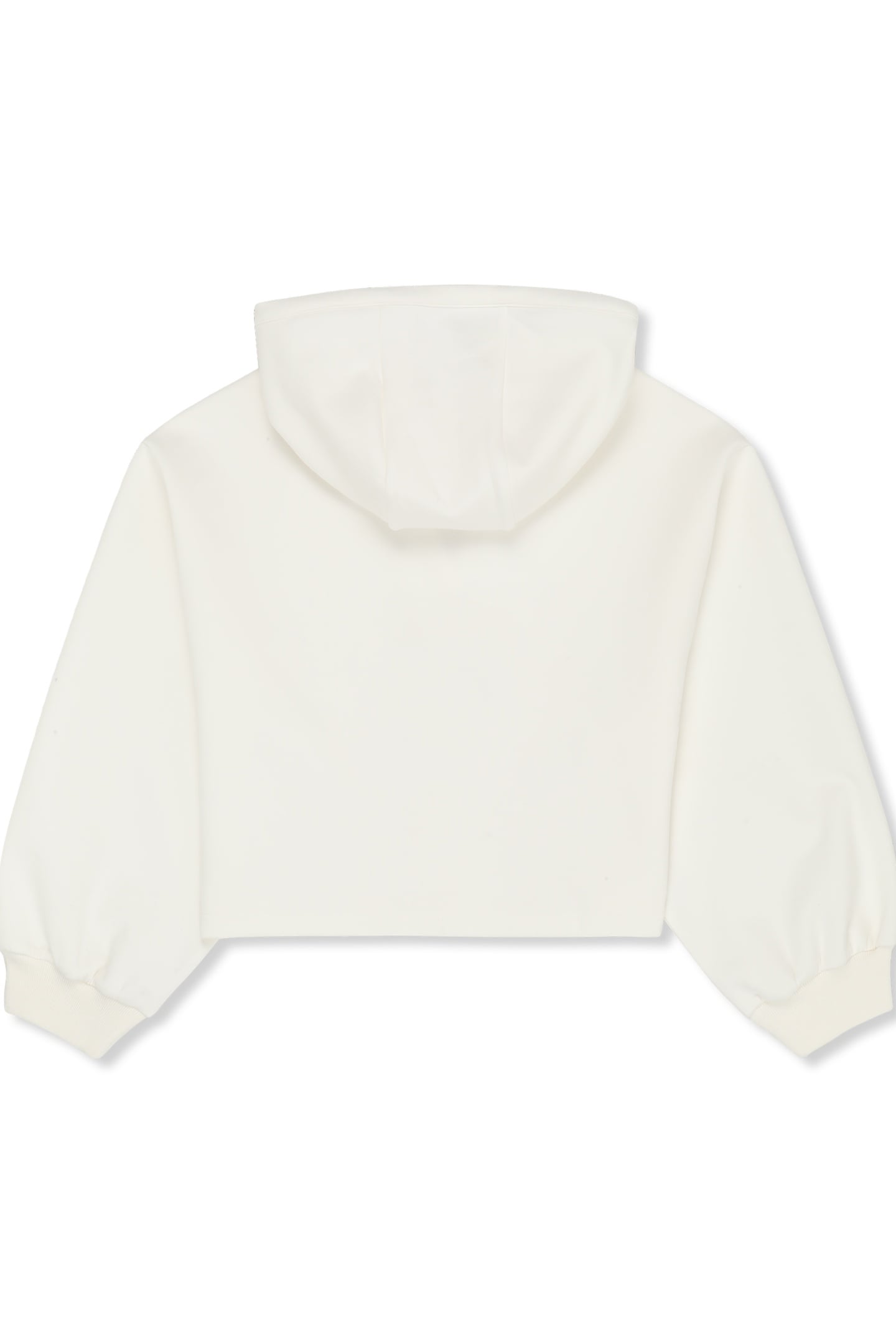 MEZZANA LOOSE CROPPED V-NECK SCUBA HOODIE EGRET 5