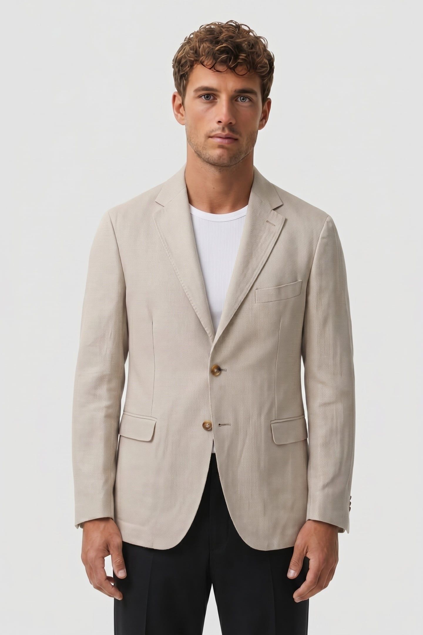 JACKET REGULAR LINING LINEN NATURAL 1