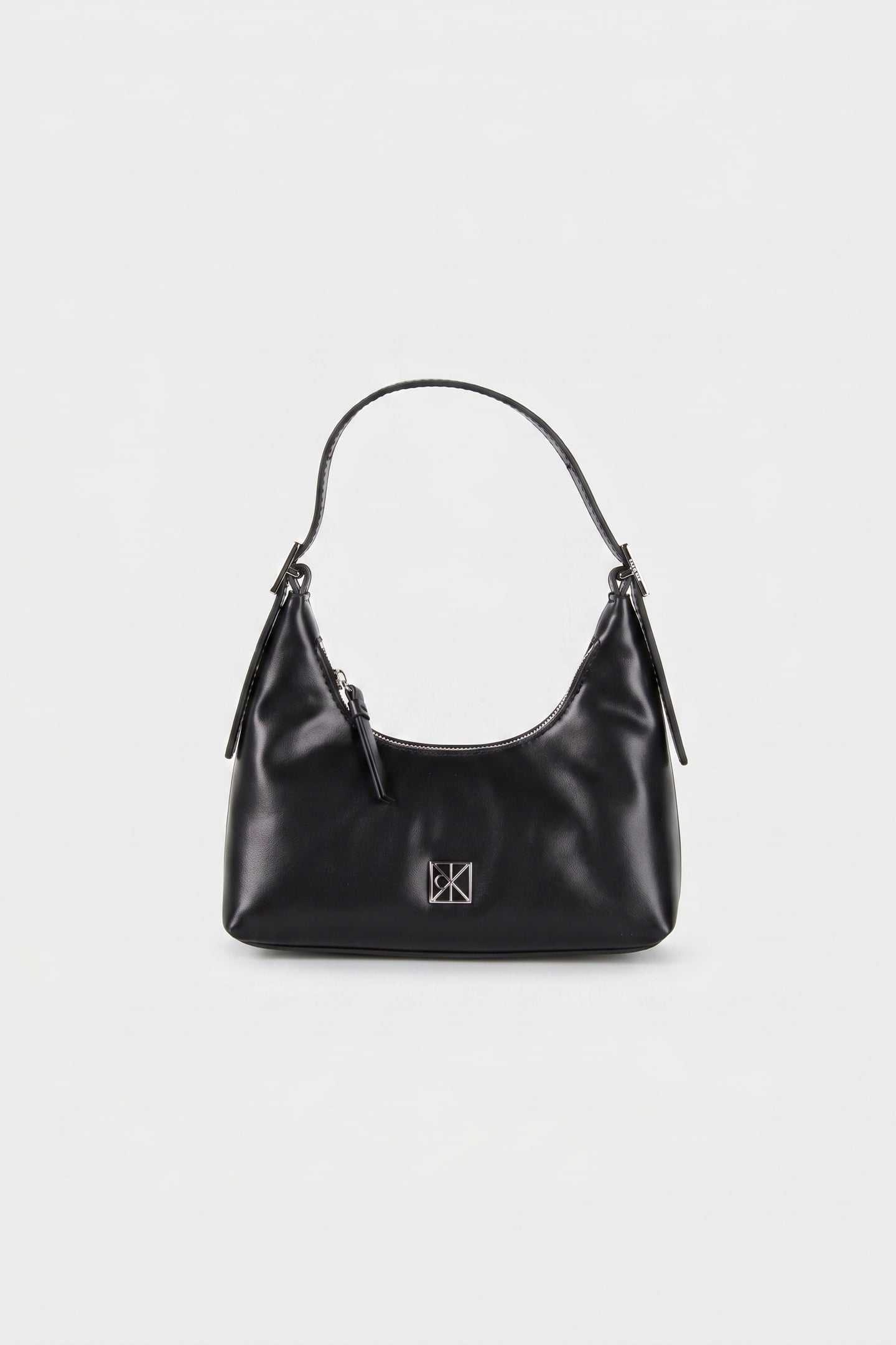 EMBLEM LEATHER MINI SHOULDER BAG BLACK 1