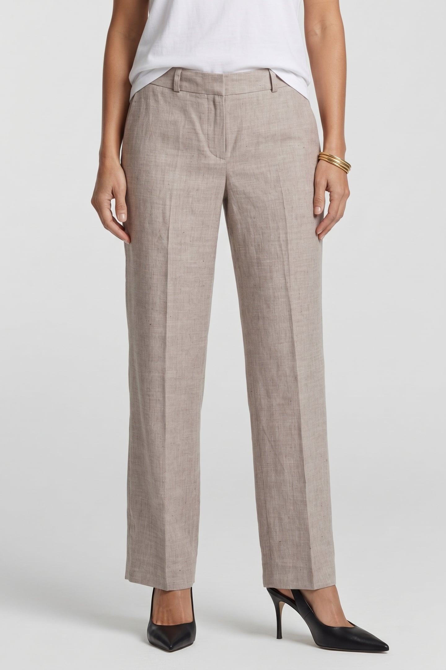 FRONT TROUSERS LINEN BEIGE 1