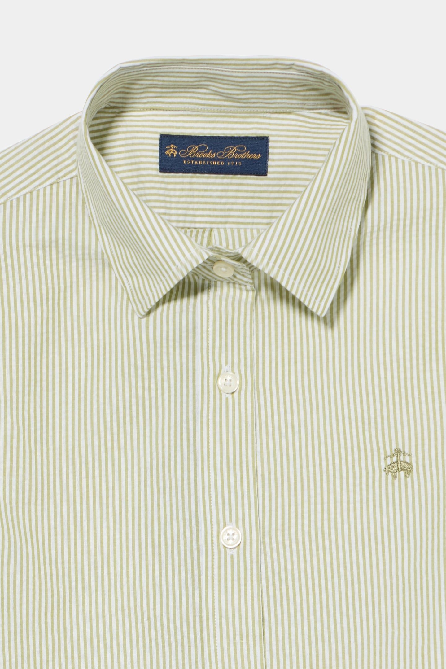 SEERSUCKER LOGOED SHIRT COTTON GREEN 5