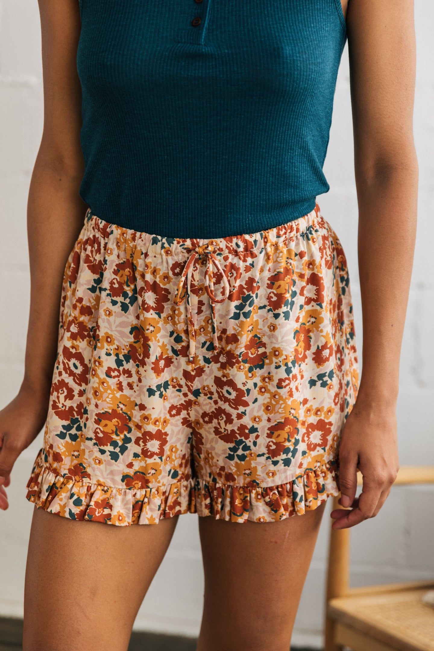 ALIMIA SHORTS ROSE FLOWERS 2