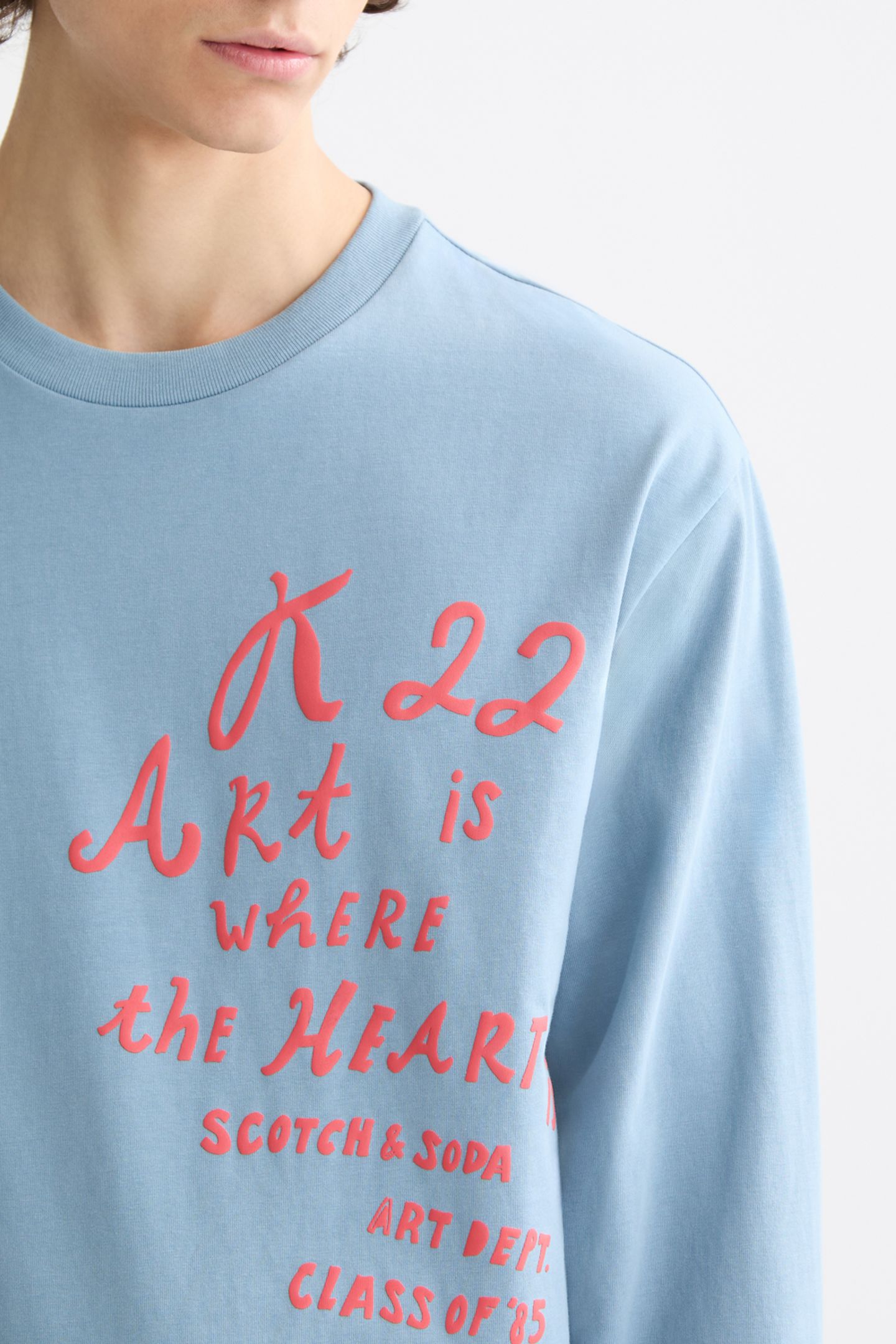 RELAXED-FIT LONG-SLEEVED ARTWORK T-SHIRT FADED DENIM 6