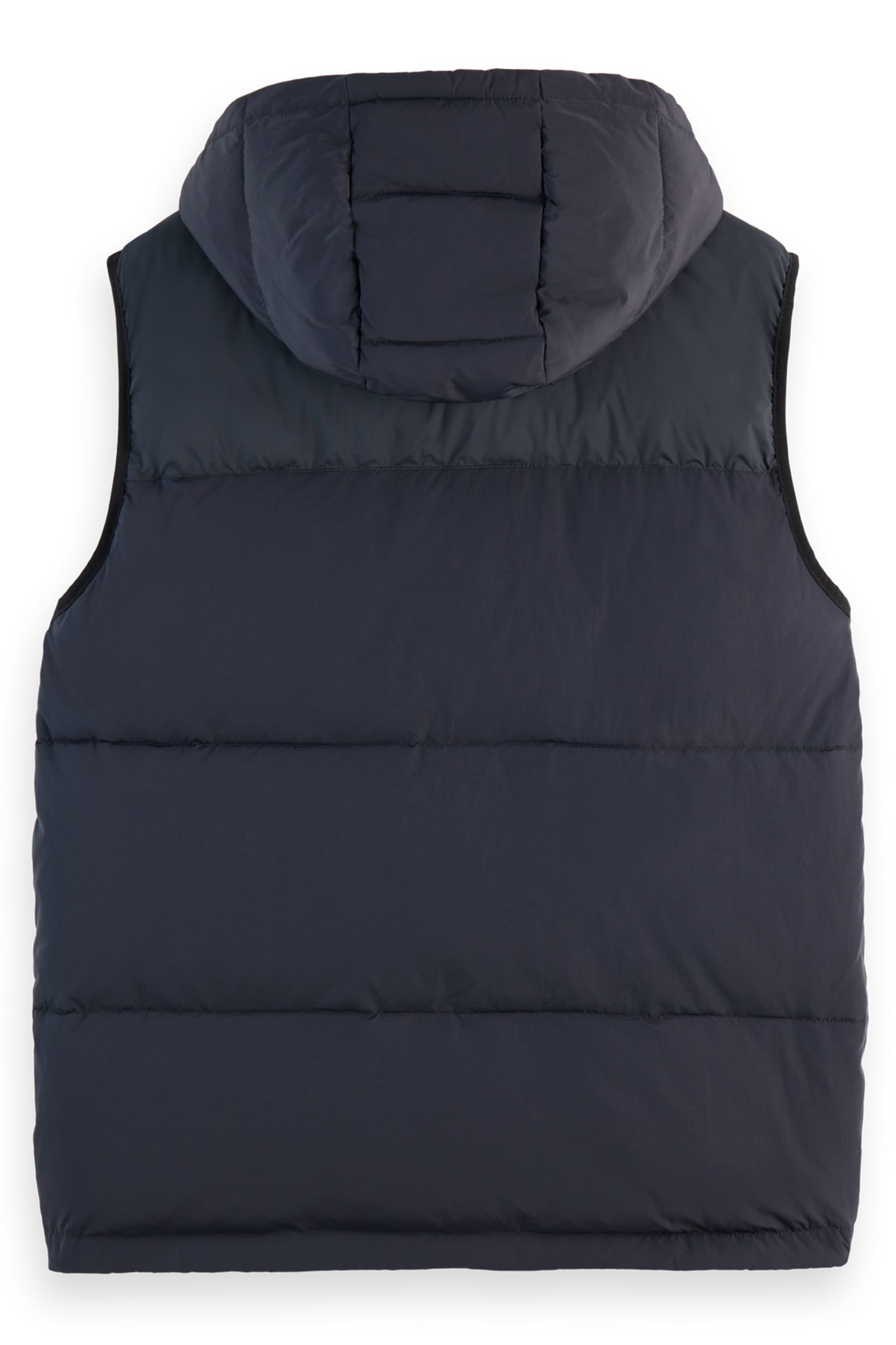 QUILTED HOODED VEST BLACK 2