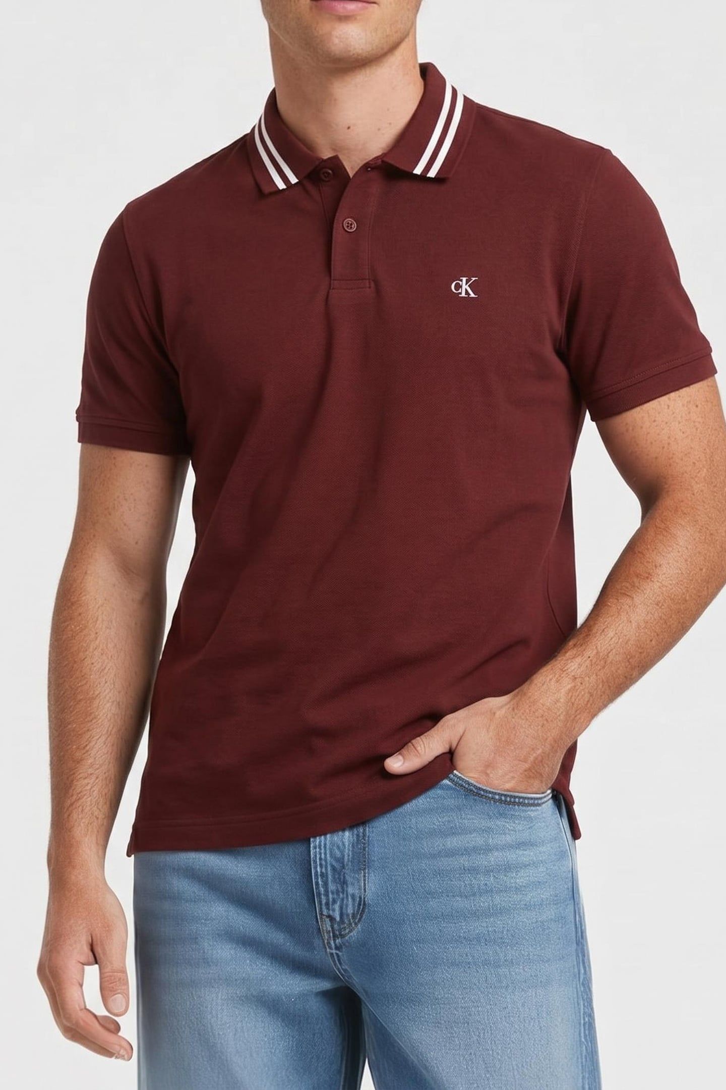 SS MONOGRAM PIQUE POLO MOCHA MOMENT 1