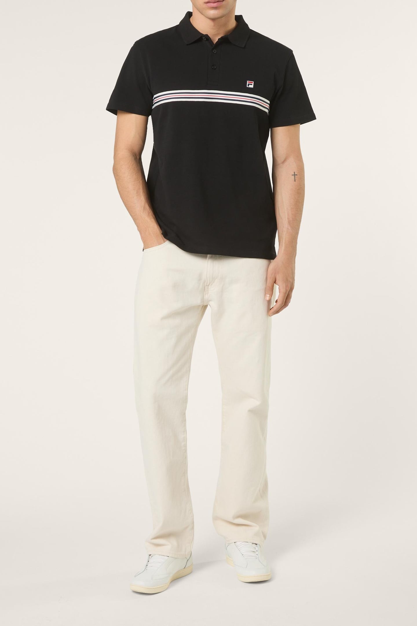 DIECIMO REGULAR HERITAGE TAPE POLO SHIRT BLACK 2