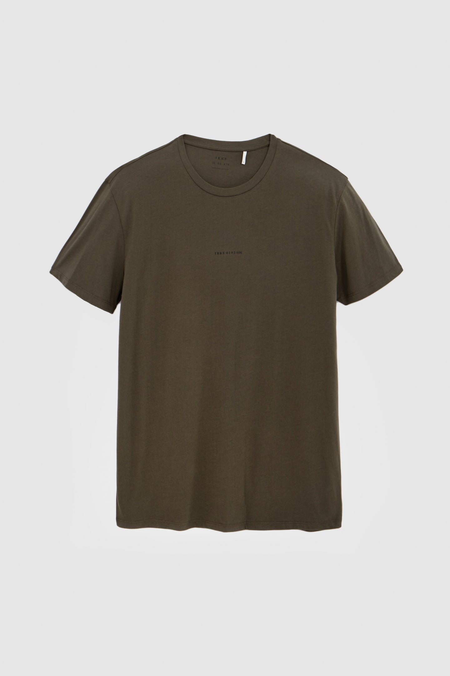 KHAKI T-SHIRT WITH SLOGAN PRINT 1