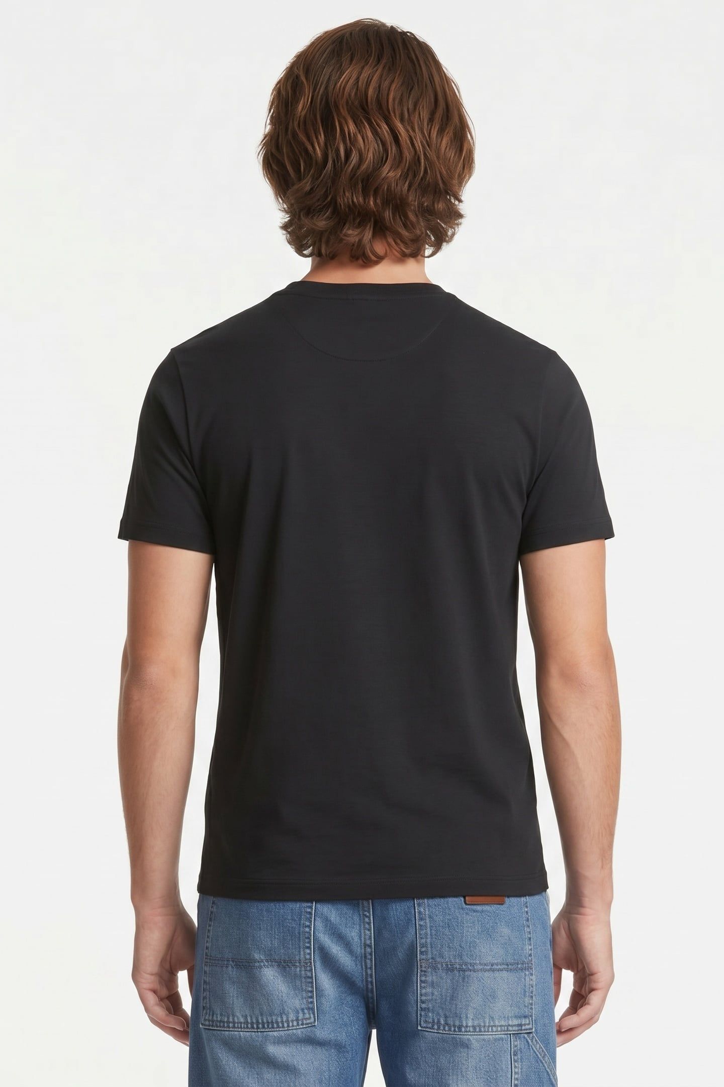 BLACK COTTON CREWNECK T-SHIRT BLACK 2